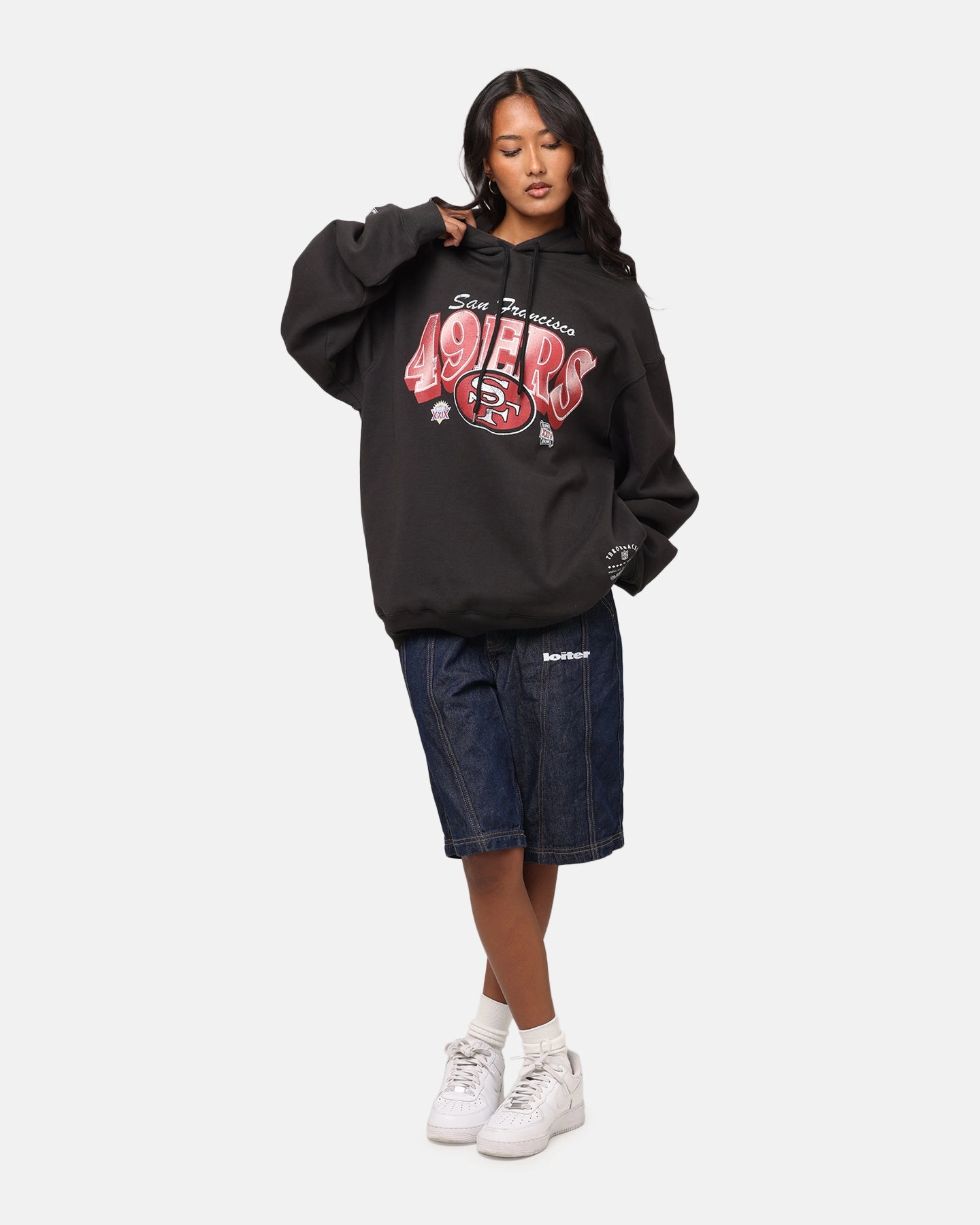 Mitchell & Ness San Francisco 49ers Arch Hoodie Faded Black Exhibition - worthy