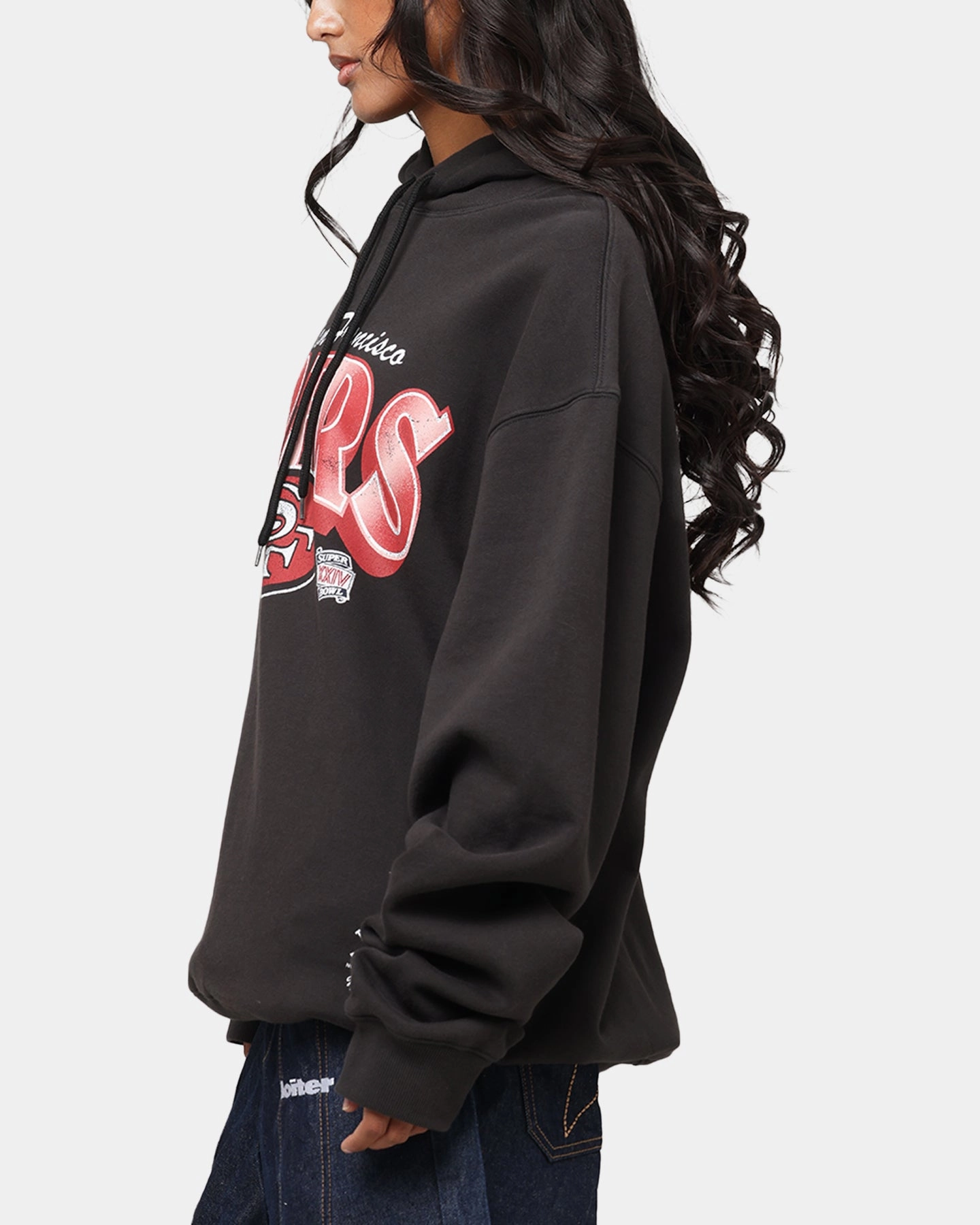 pollution - prevention function Durable Double Stitched Seams Mitchell & Ness San Francisco 49ers Arch Hoodie Faded Black