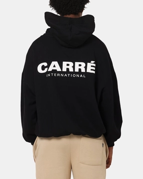 High Stretch Fabric Smooth No Roll Hem Carre International Hoodie Black