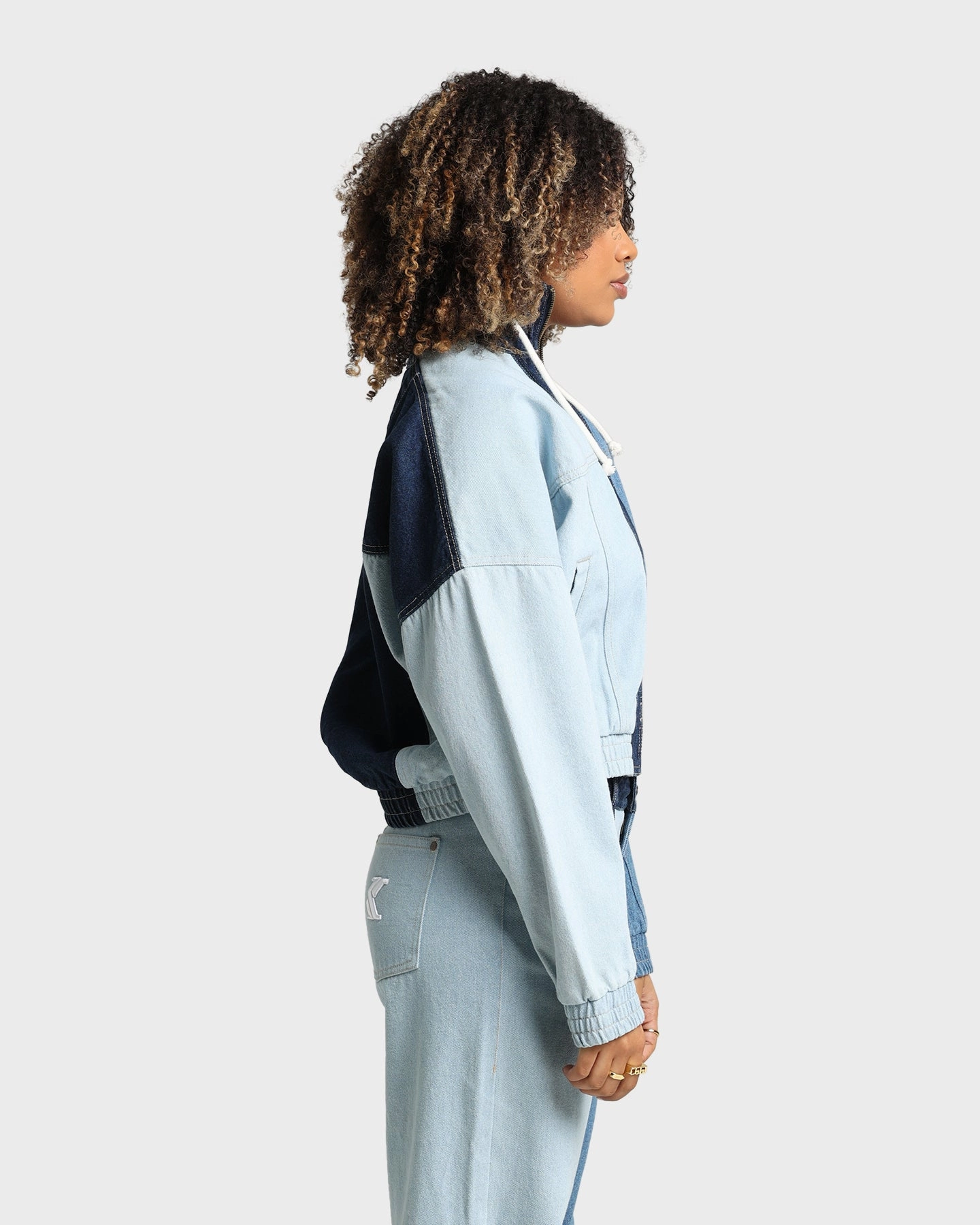 Breathable Technology Karl Kani Women's Originals Block Denim Jacket Blue