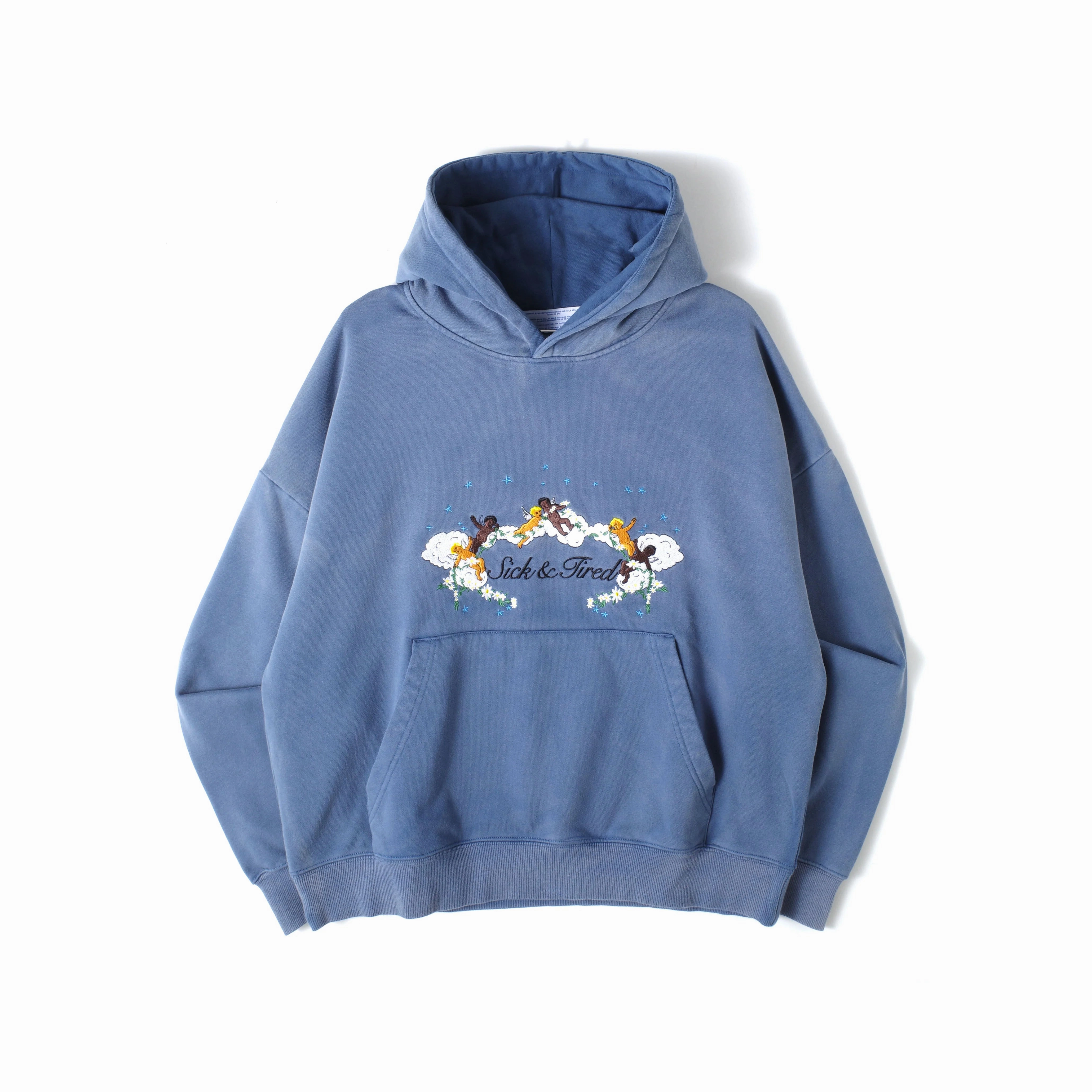 Athletic Cut high end market users Jungles Jungles Sick And Tired Vintage Hoodie 'Blue'