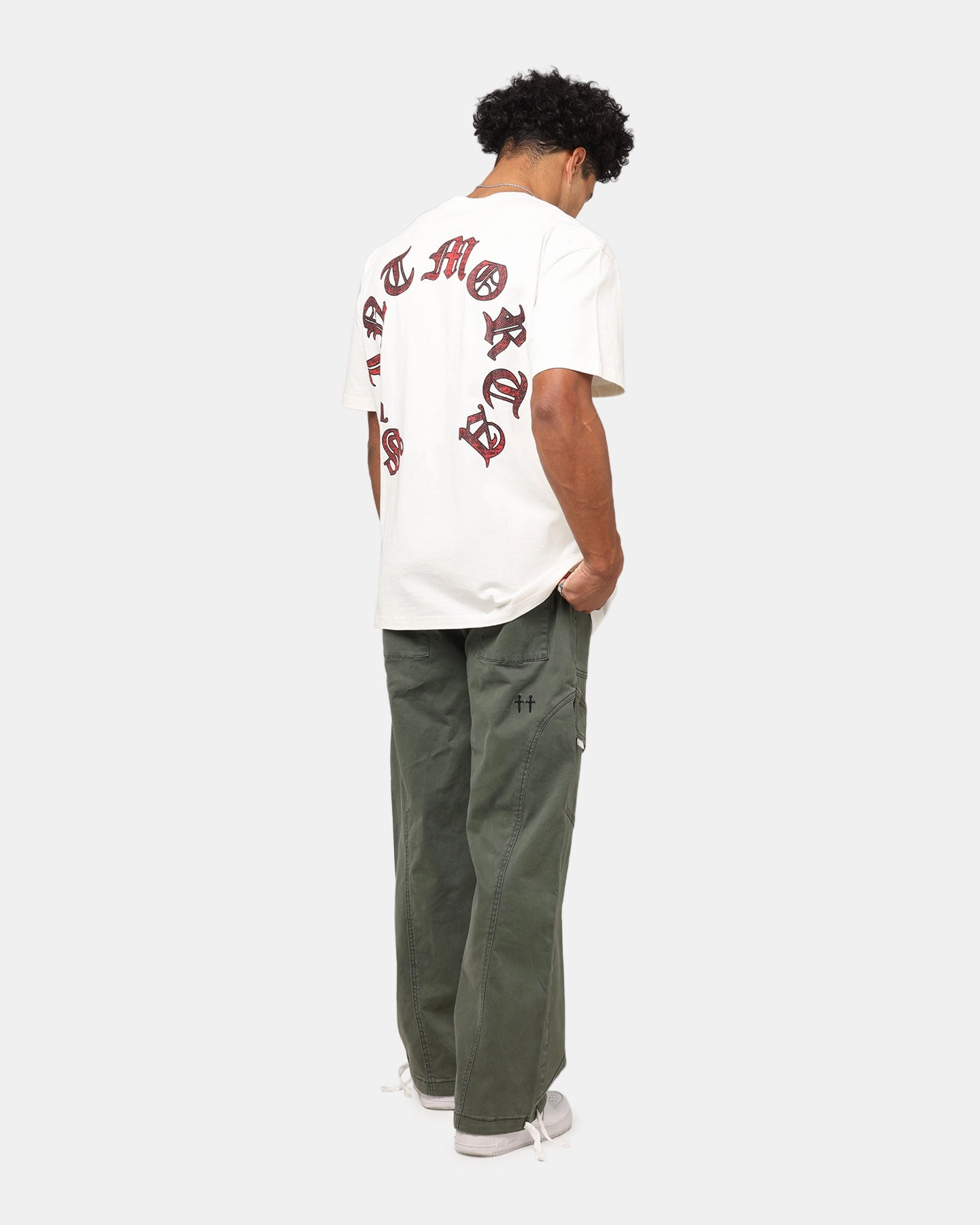 Saint Morta Worldwide Boxy T-Shirt Off White Silk combination