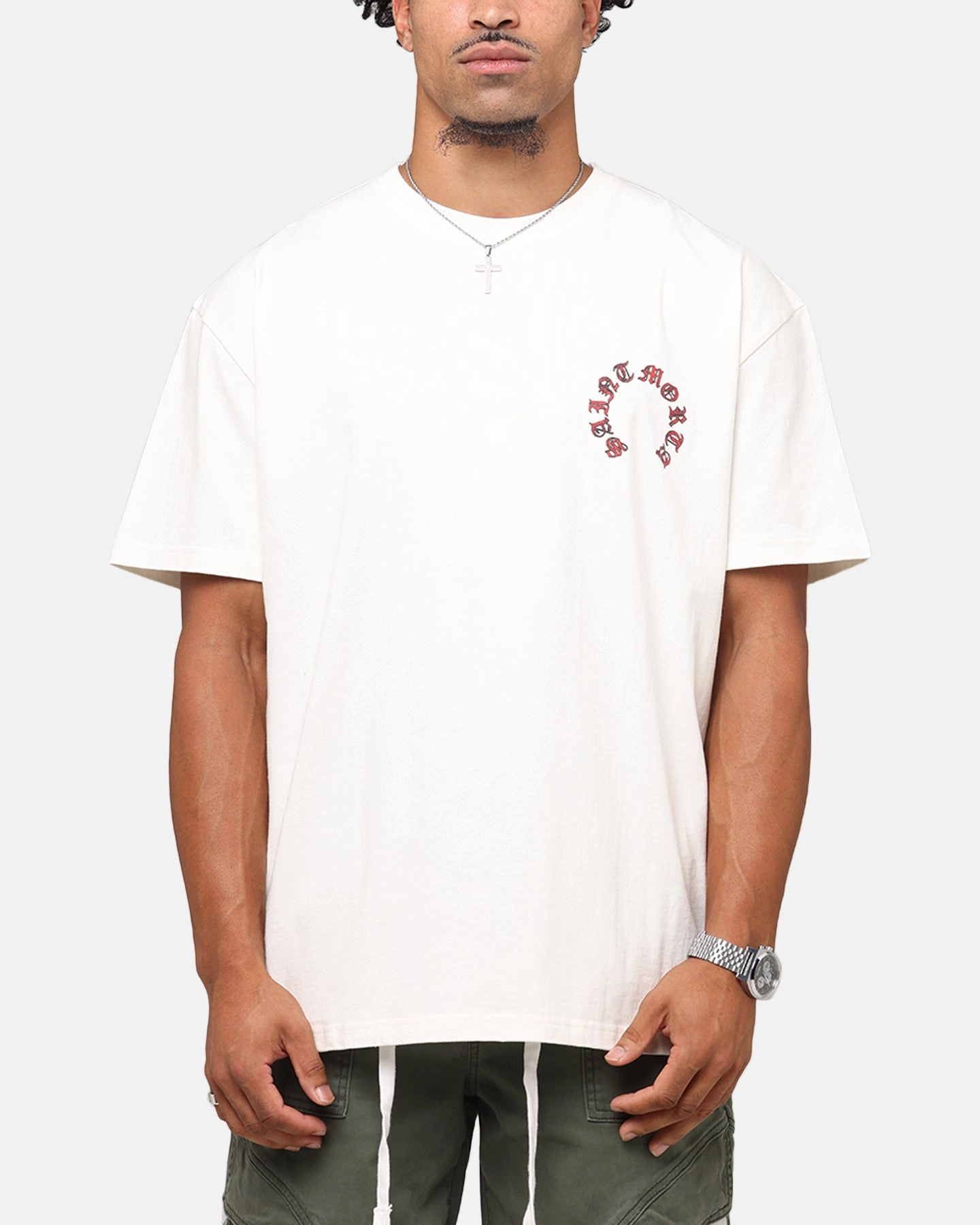Saint Morta Worldwide Boxy T-Shirt Off White Cozy Look