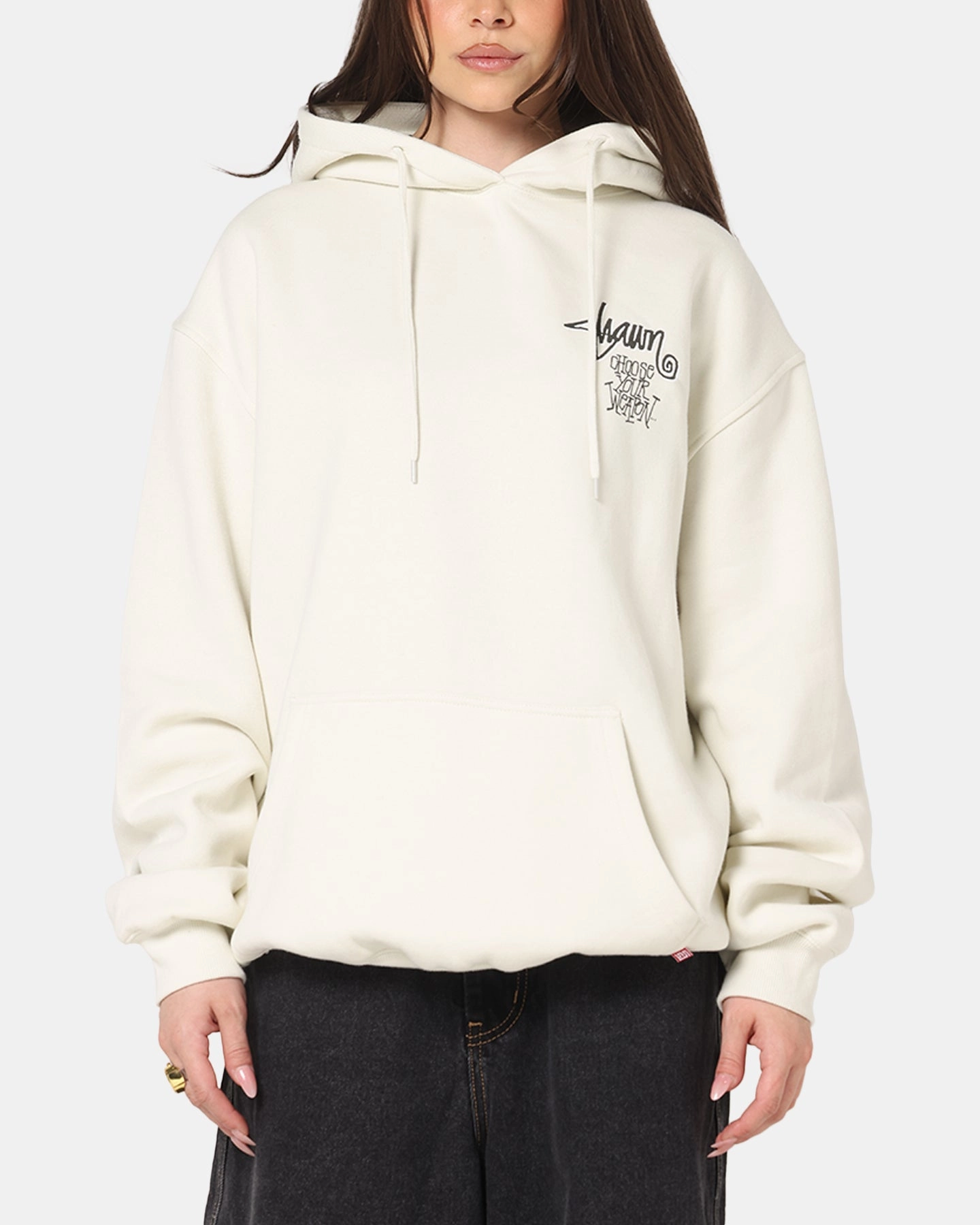 Fashion Shield S Double Choose Your Weapon Hoodie Washed White