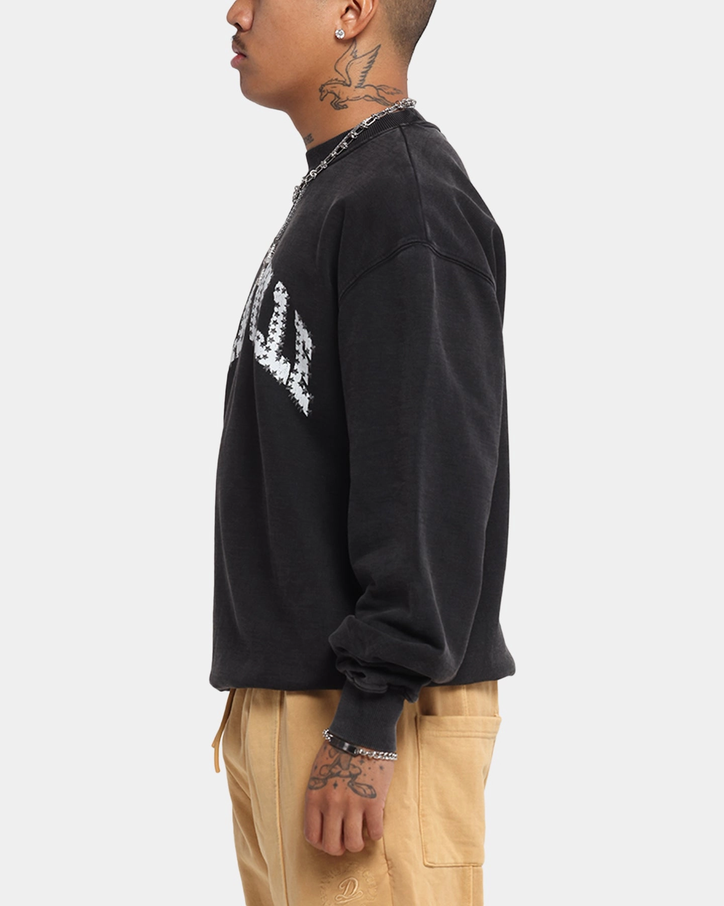 Eco Friendly Dye Dreamville Stars Crewneck Black