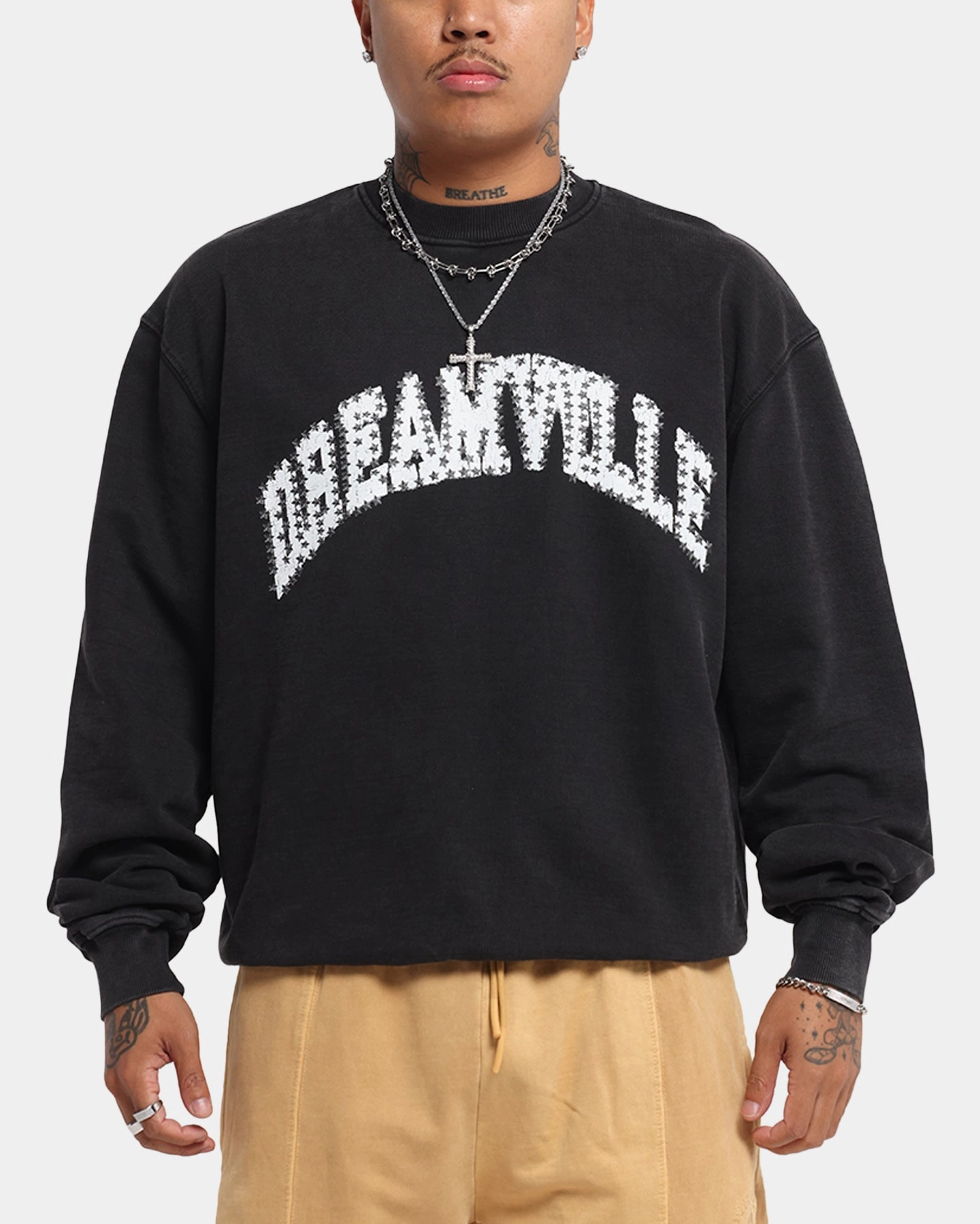 Dreamville Stars Crewneck Black Flexible Shoulder Gussets