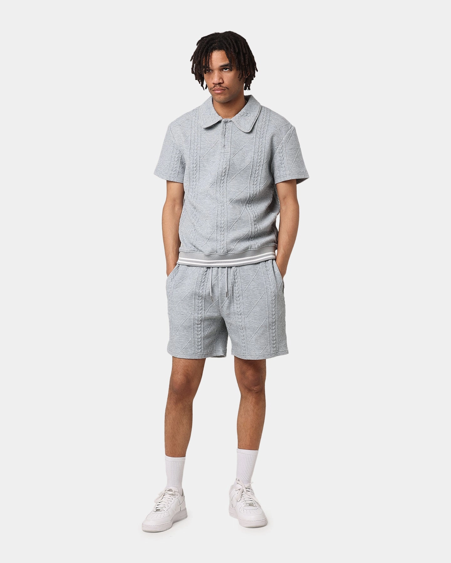 XXIII Danny Knit Shorts Grey skiing outfit Rough texture