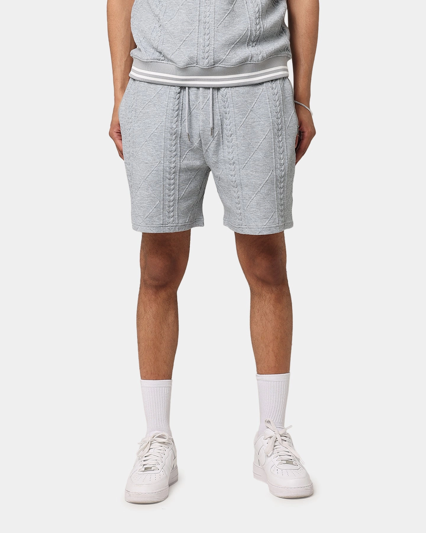 Flexible Gusset Mid - rise XXIII Danny Knit Shorts Grey