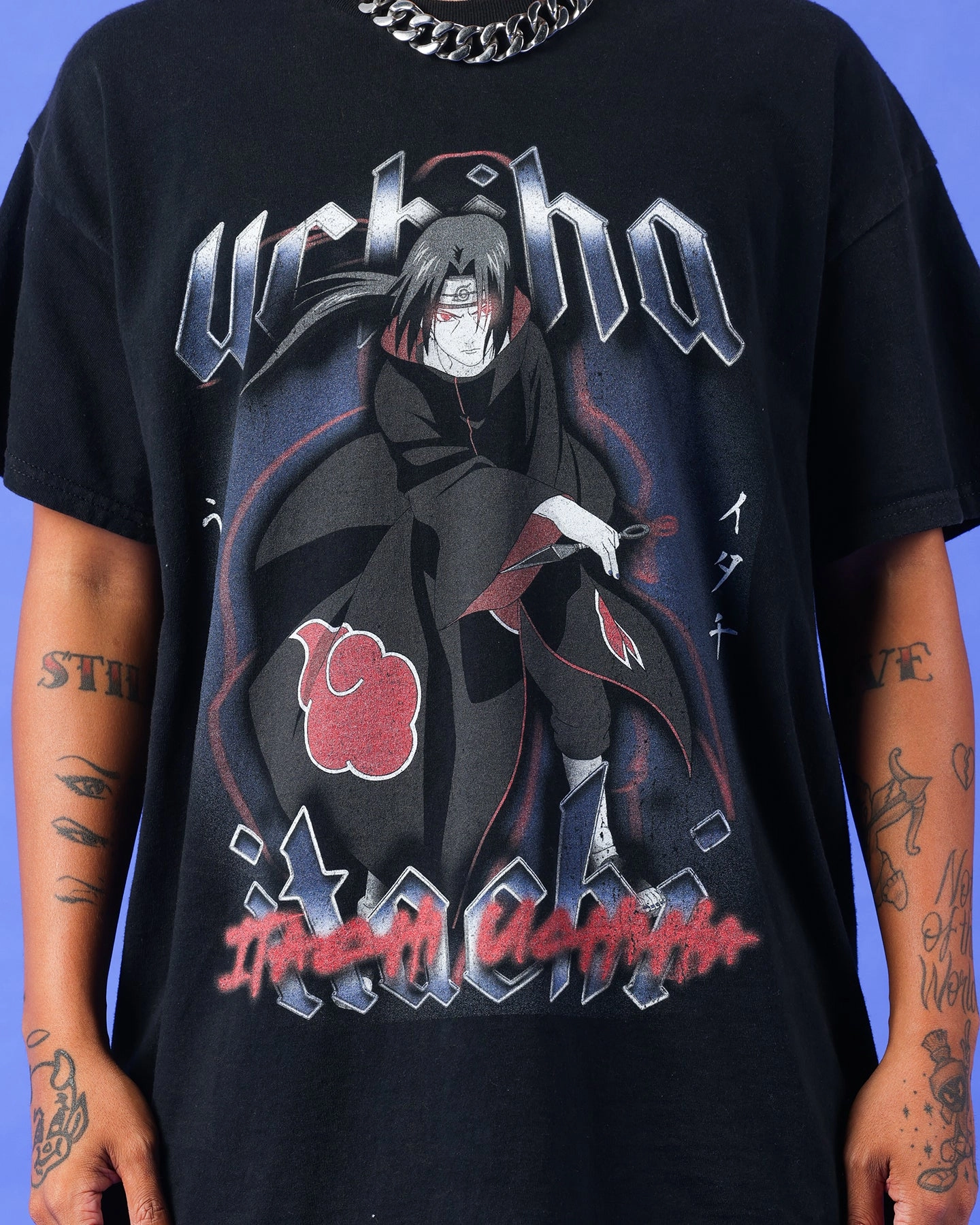 Unisex style Trendy Comfort Goat Crew X Naruto Itachi Uchiha Premium Vintage T-Shirt Vintage Black