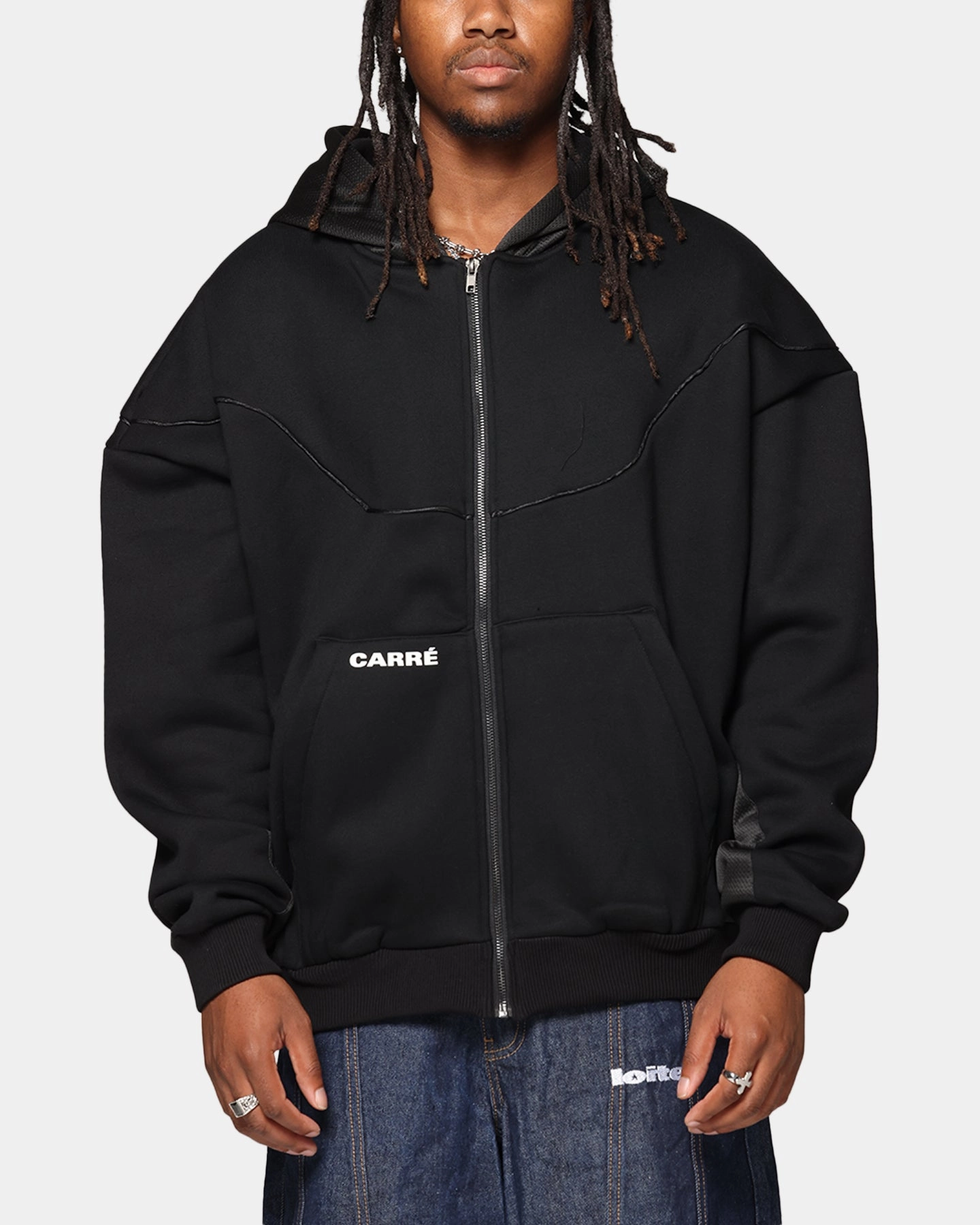Quick Access Pockets Carre Pipeline Hoodie Black
