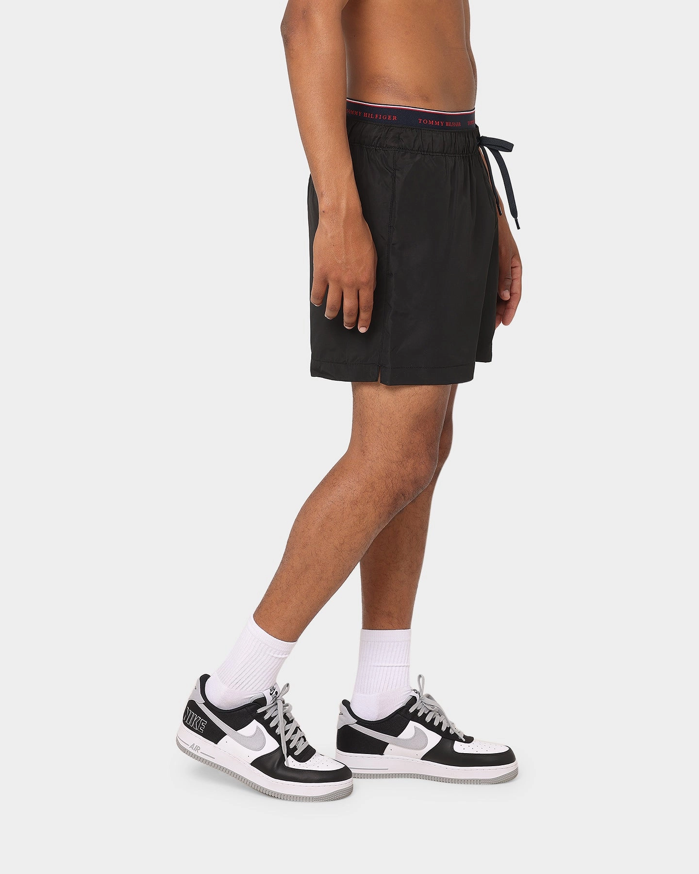 Hypoallergenic Textile Tommy Hilfiger Logoline Drawstring Swim Shorts Black