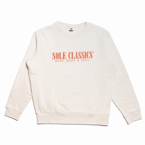 Durable Fabric product budget friendly Sole Classics Mind Body & Soul Crewneck in Natural