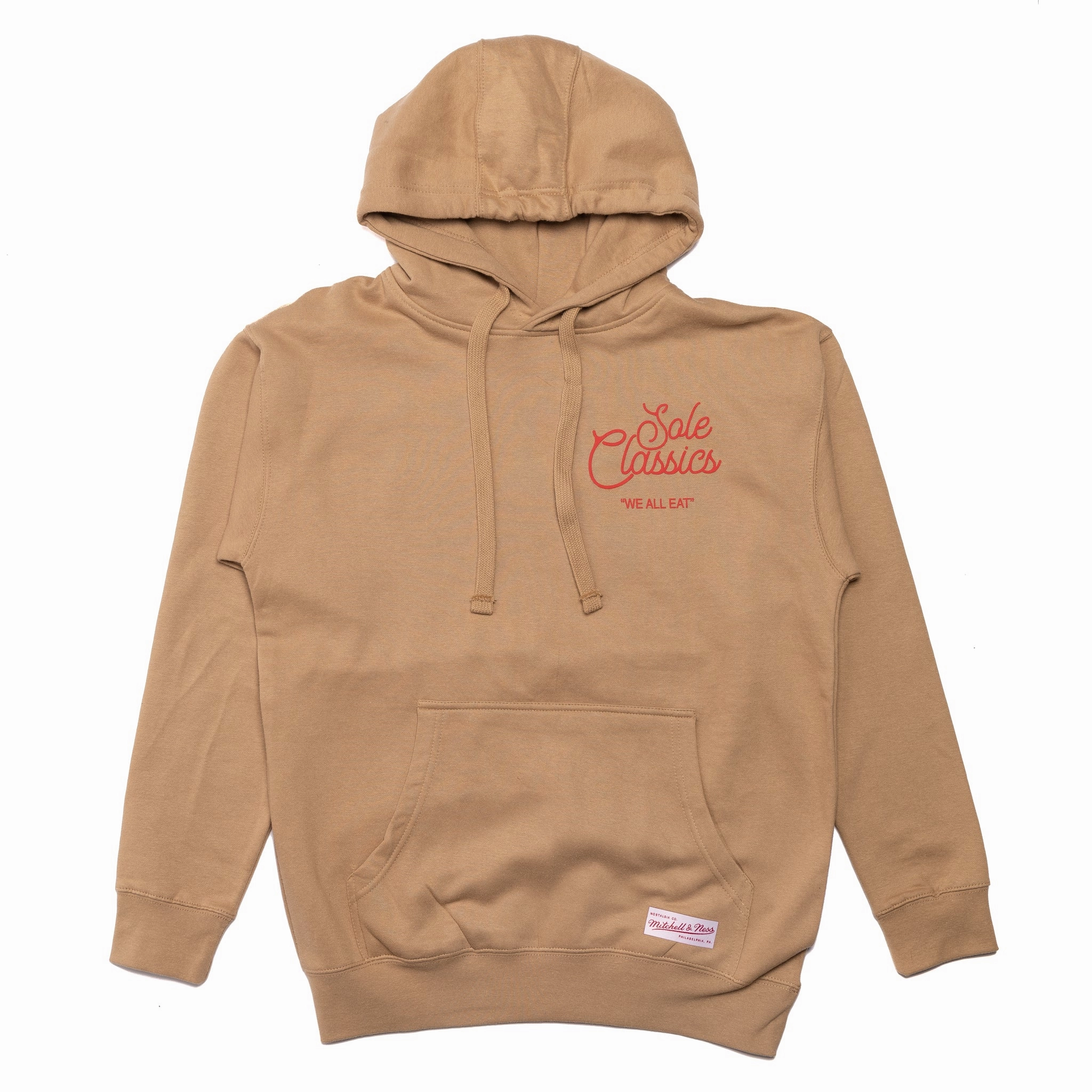 Sole Classics x Mitchell & Ness We All Eat Hoodie 'Khaki' Ultra Breathable Mesh Quick Release Zipper