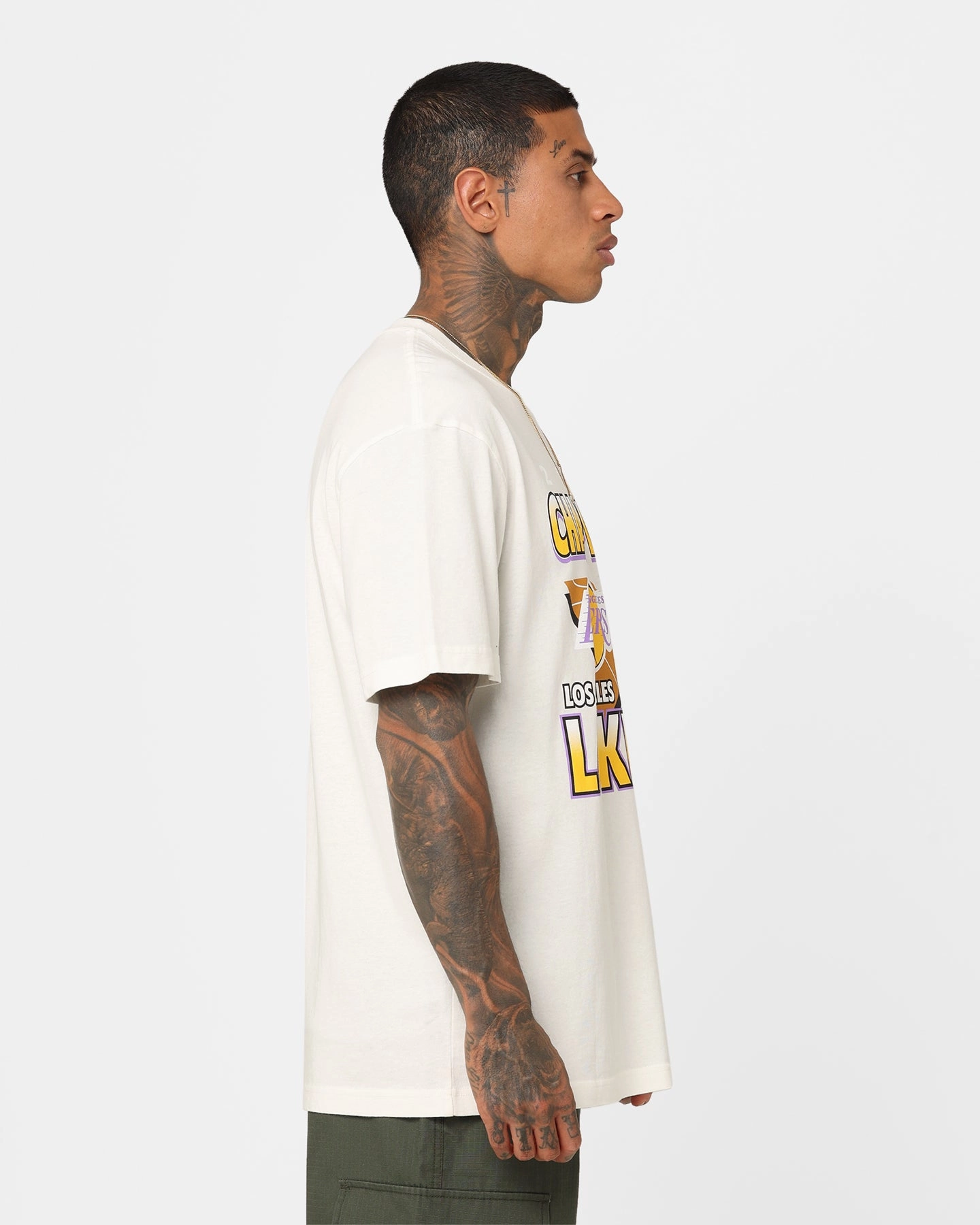 Yoga flexibility Versatile Wear Mitchell & Ness Los Angeles Lakers On Court T-Shirt Vintage White