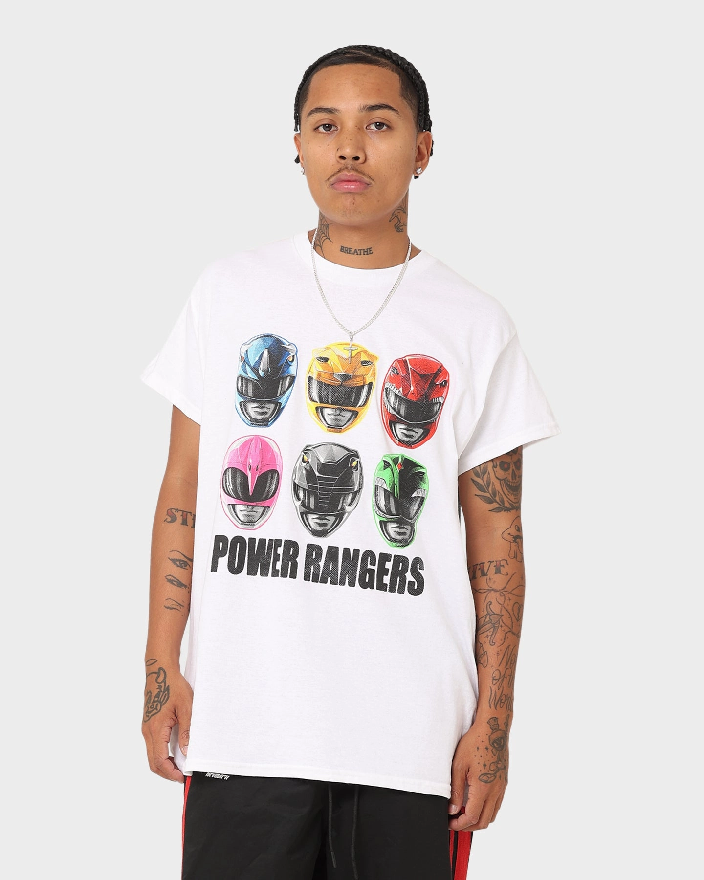 Urban Streetwear American Thrift X Power Rangers Power Rangers Vintage T-Shirt White