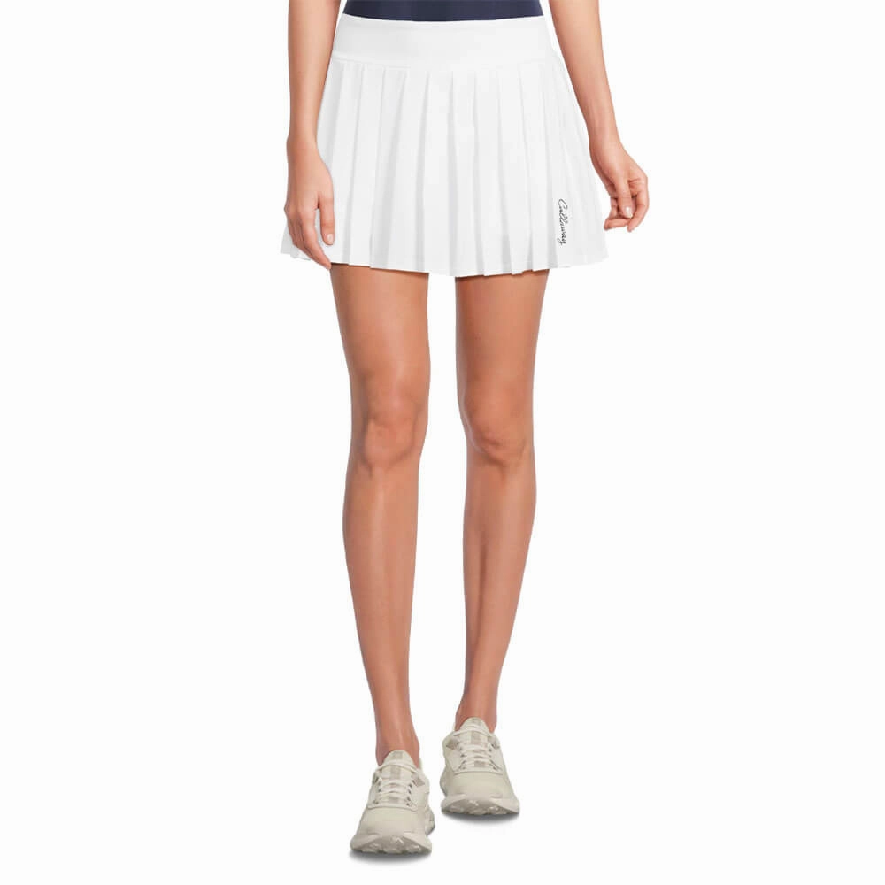 Callaway 16" High Waist Solid Golf Skort Brilliant White - SP25 Women tech fabric