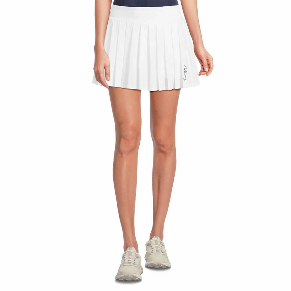 Callaway 16" High Waist Solid Golf Skort Brilliant White - SP25 Women Stylist Pick Clean Vibe