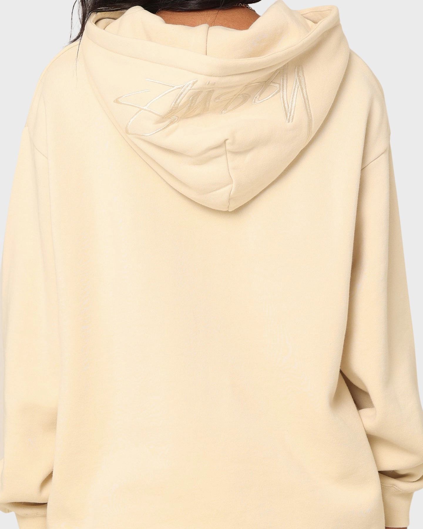 Full length Stussy Back Appliqu?? 50/50 Hoodie Cream
