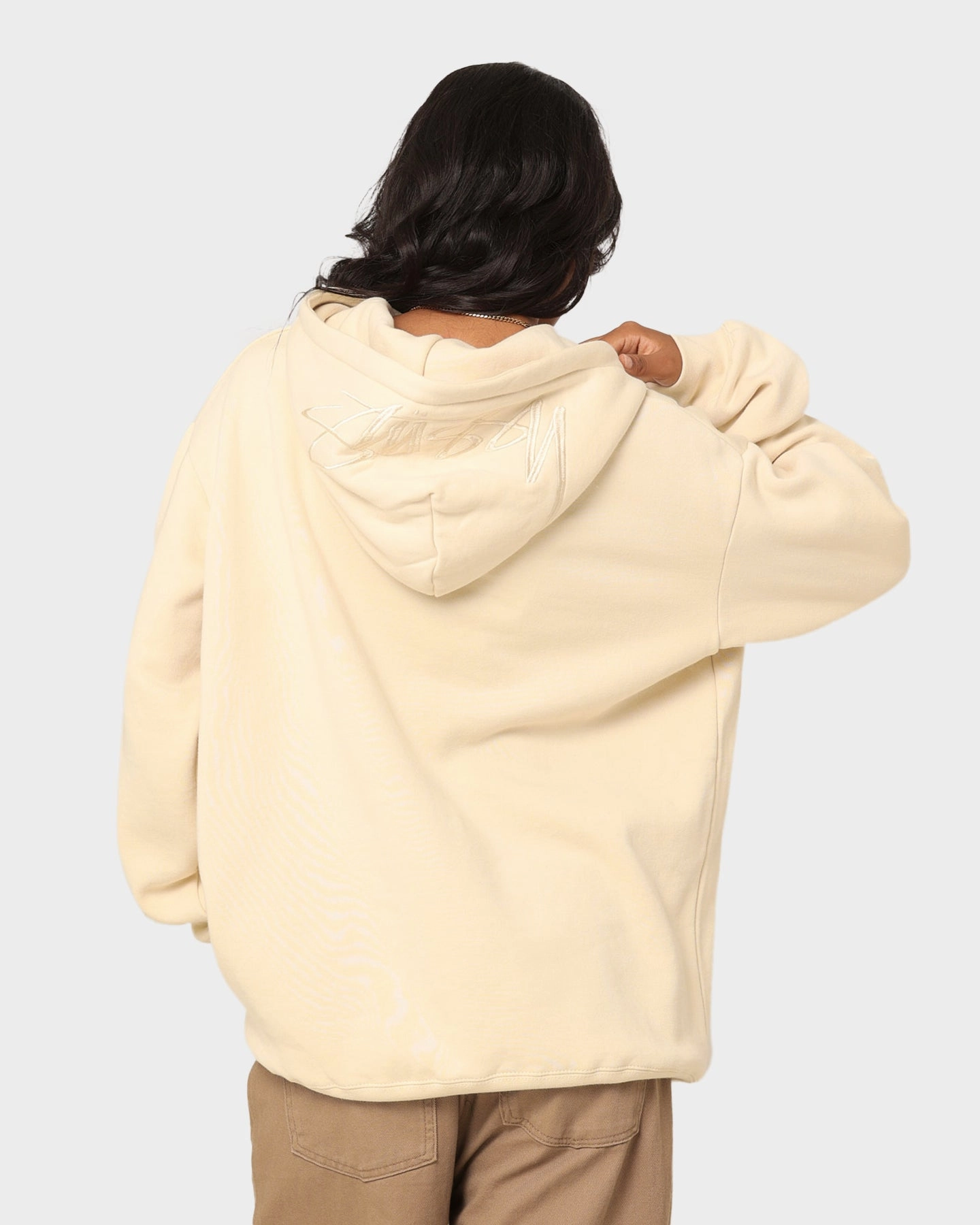 Stussy Back Appliqu?? 50/50 Hoodie Cream Compression Storage Sack
