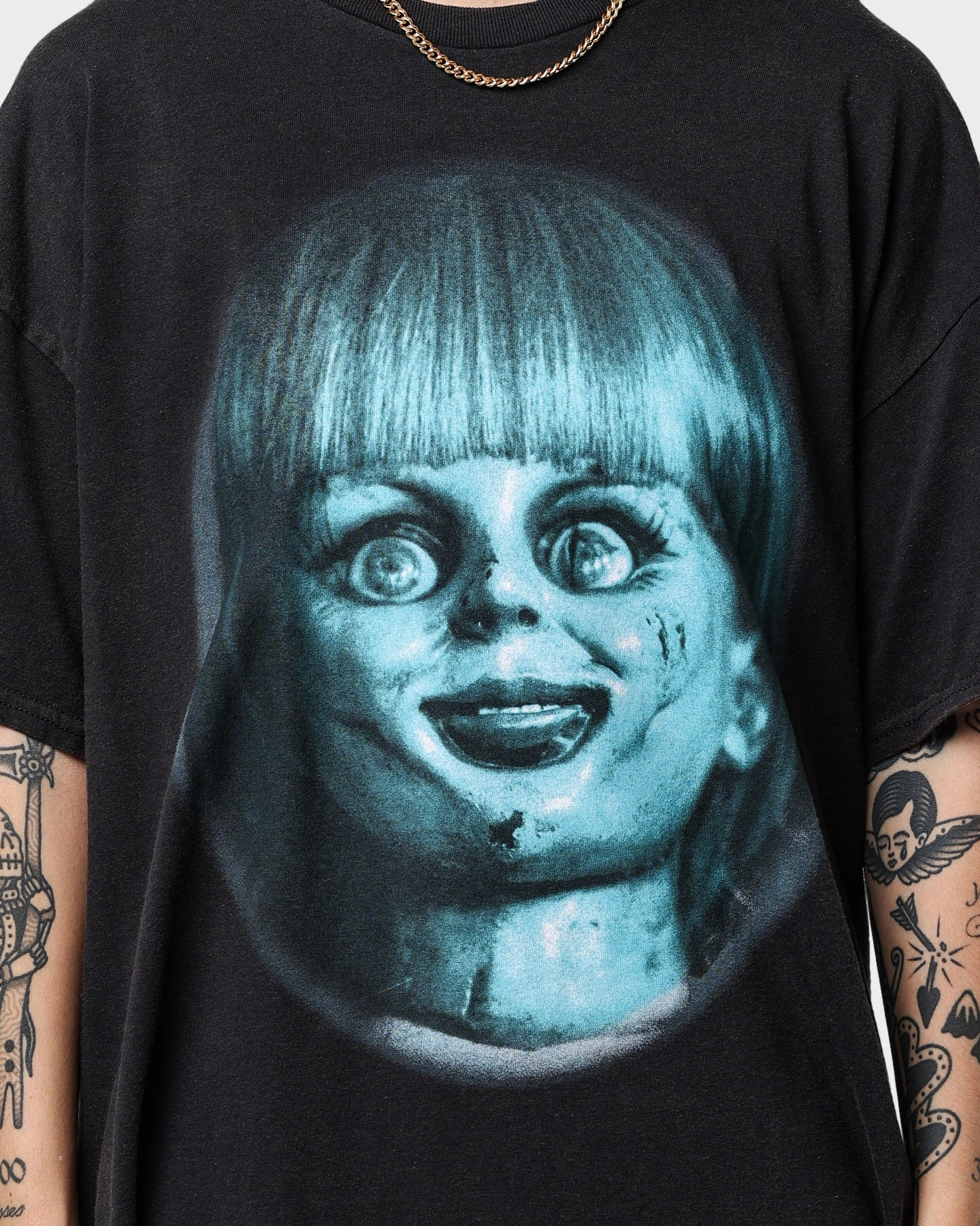 American Thrift X Annabelle Doll Vintage T-Shirt Black Wash Customer Favorite Easy Care Material