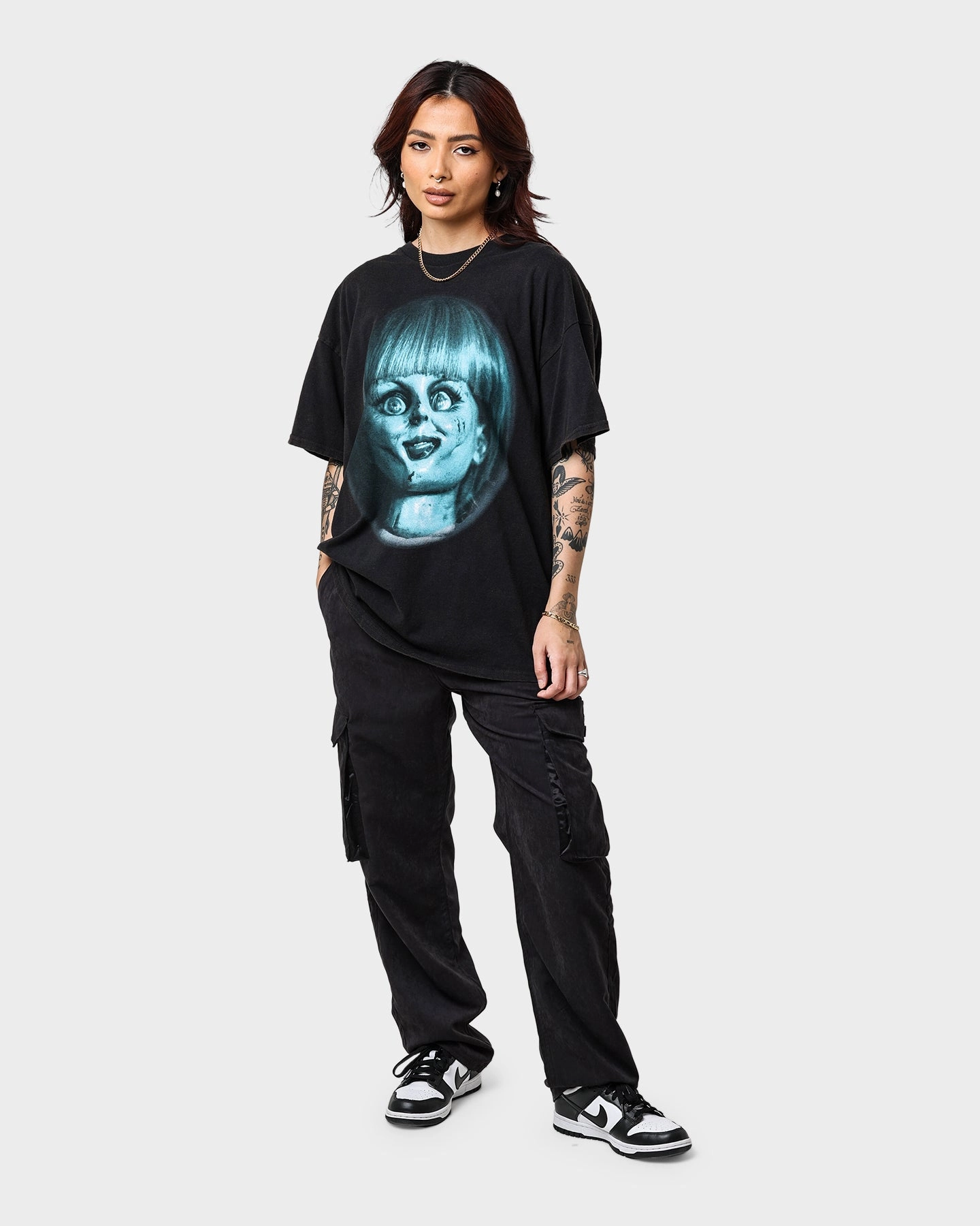 American Thrift X Annabelle Doll Vintage T-Shirt Black Wash EasyCareFabric Summer Favorite