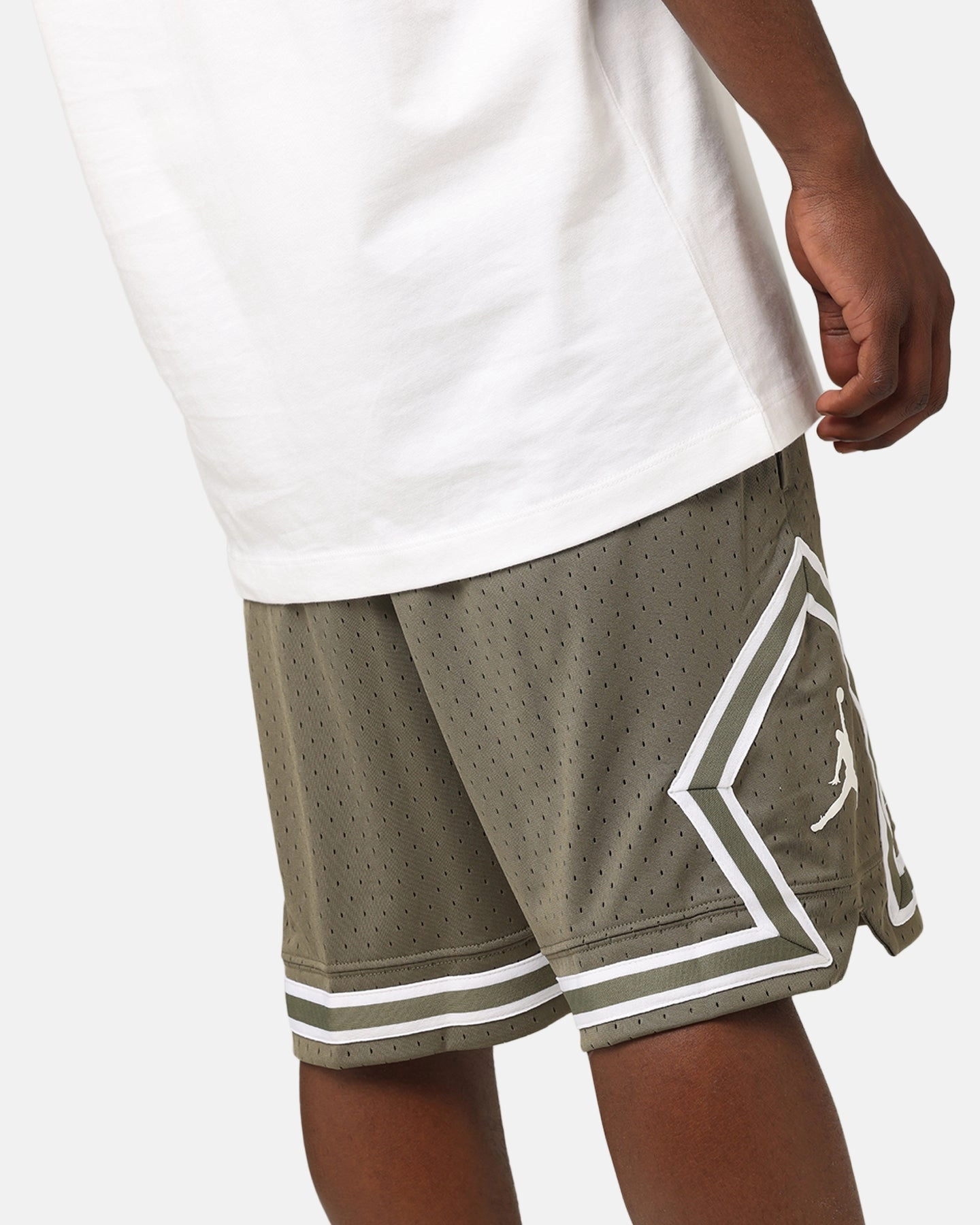 Jordan Dri-FIT Sport Diamond Shorts Medium Olive/White Daily Casual ribbed texture
