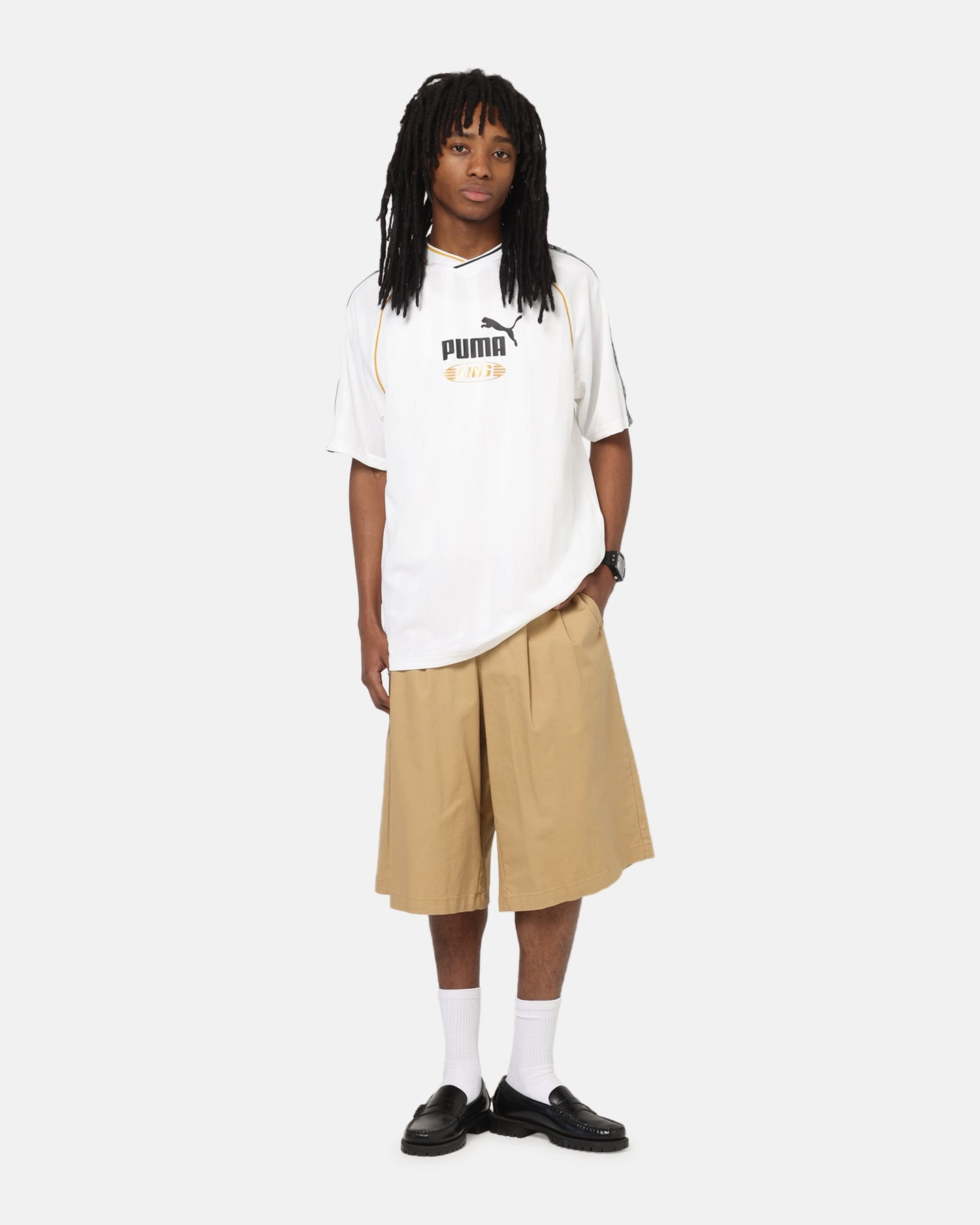 Puma King Relaxed Football Jersey White Anti Static Fabric