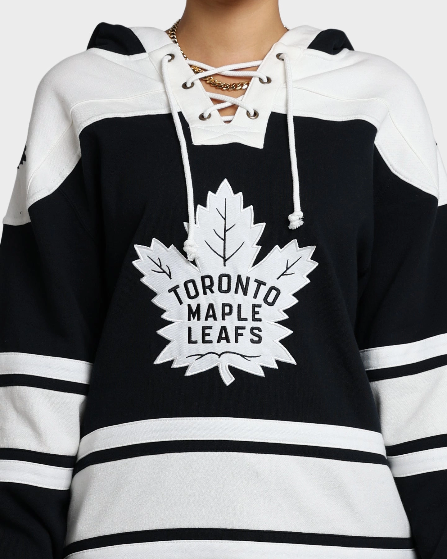 Daily Use Waterproof Outer Layer 47 Brand Toronto Maple Leafs Superior Lacer Hoodie Jet Black