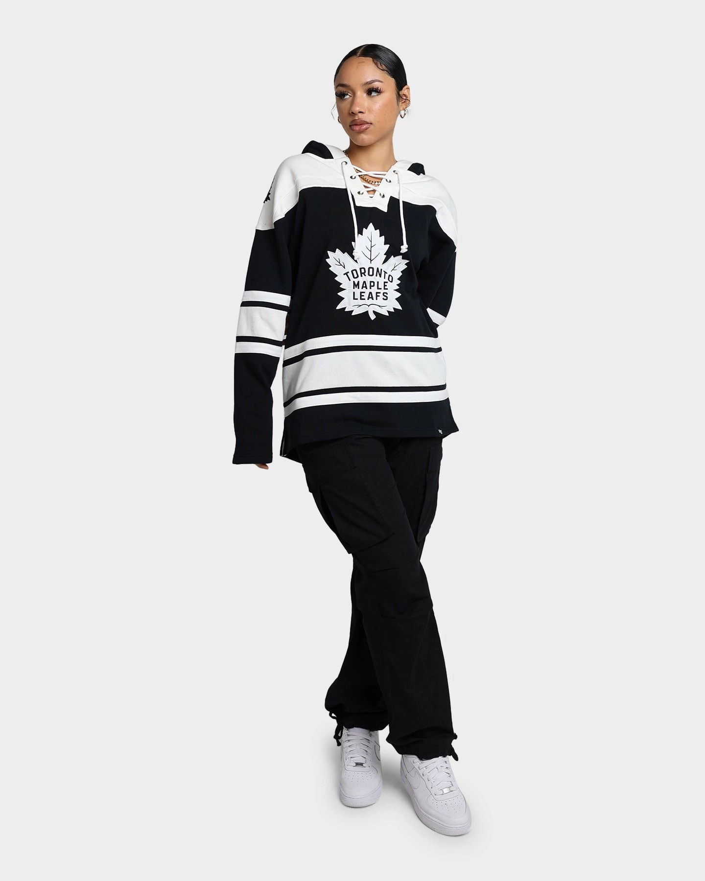 Urban Wear Bestseller 47 Brand Toronto Maple Leafs Superior Lacer Hoodie Jet Black