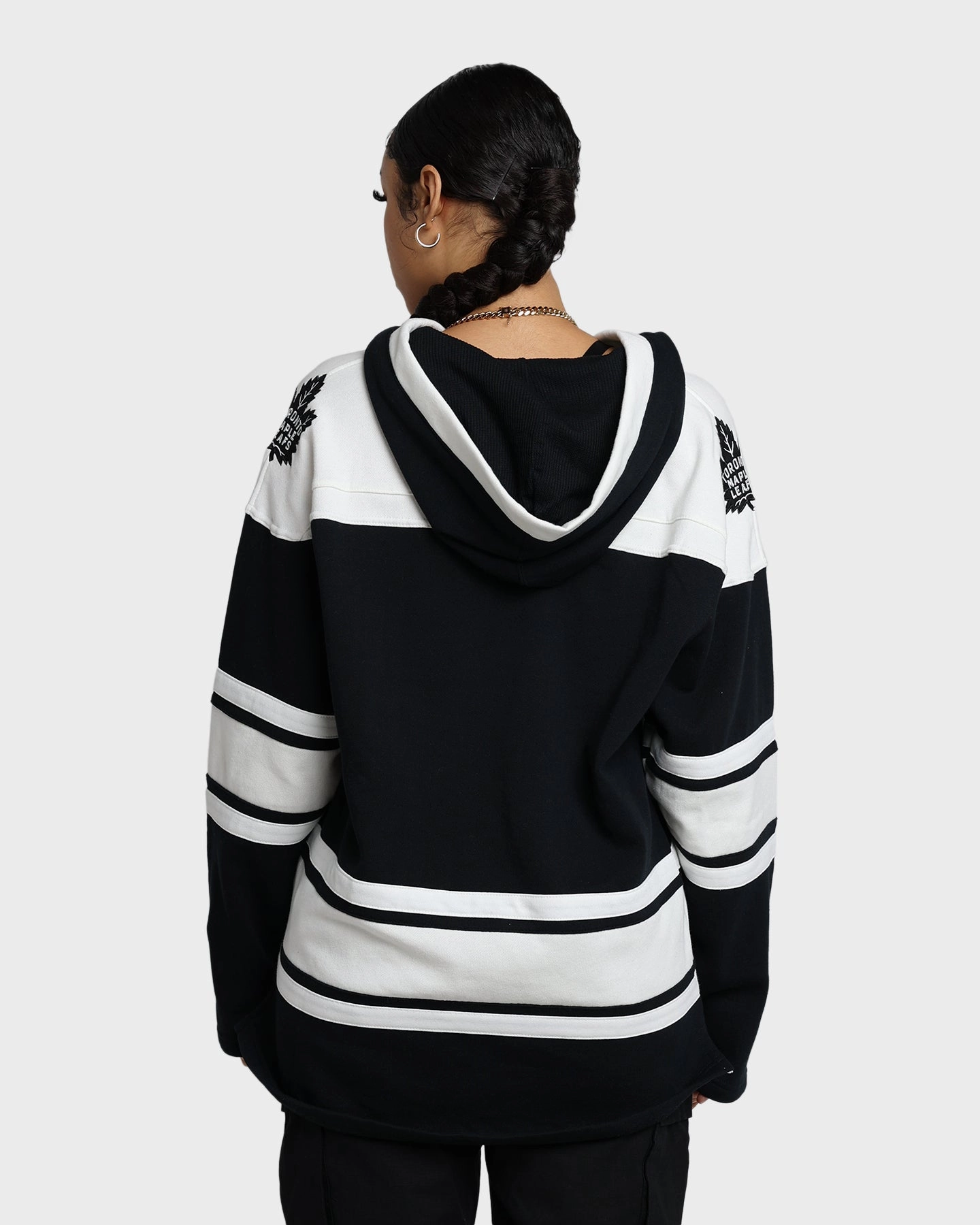 47 Brand Toronto Maple Leafs Superior Lacer Hoodie Jet Black SnapFasteners