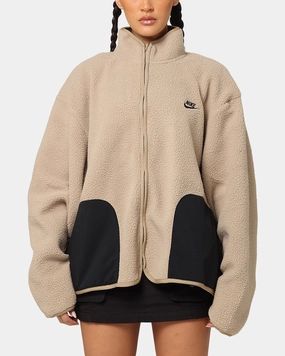 Waterproof Zippers Courage Nike Sherpa Winter Jacket Khaki/Black