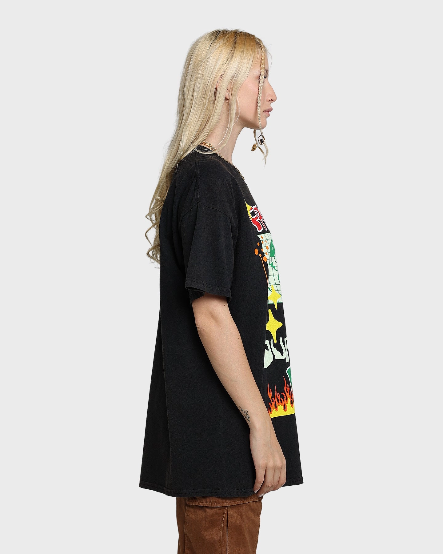 Cozy Look Goat Crew Protect Our Earth Vintage T-Shirt Black Wash