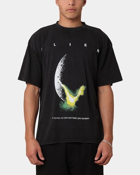 Goat Crew Alien Classic Vintage T-Shirt Black Acidwash Fashionable Layer