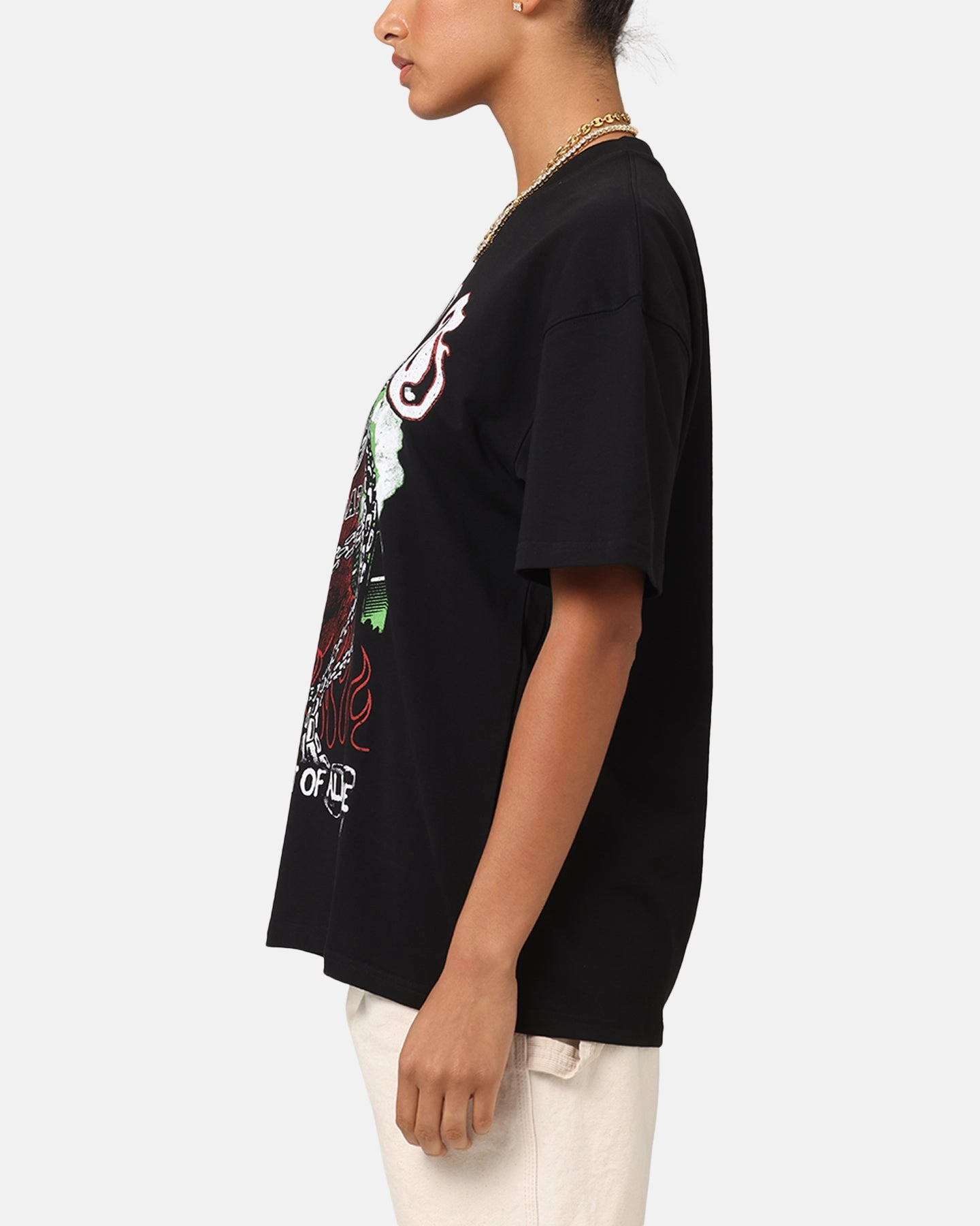 Goat Crew Goat Skull Vintage T-Shirt Black WrinkleFreeFabric