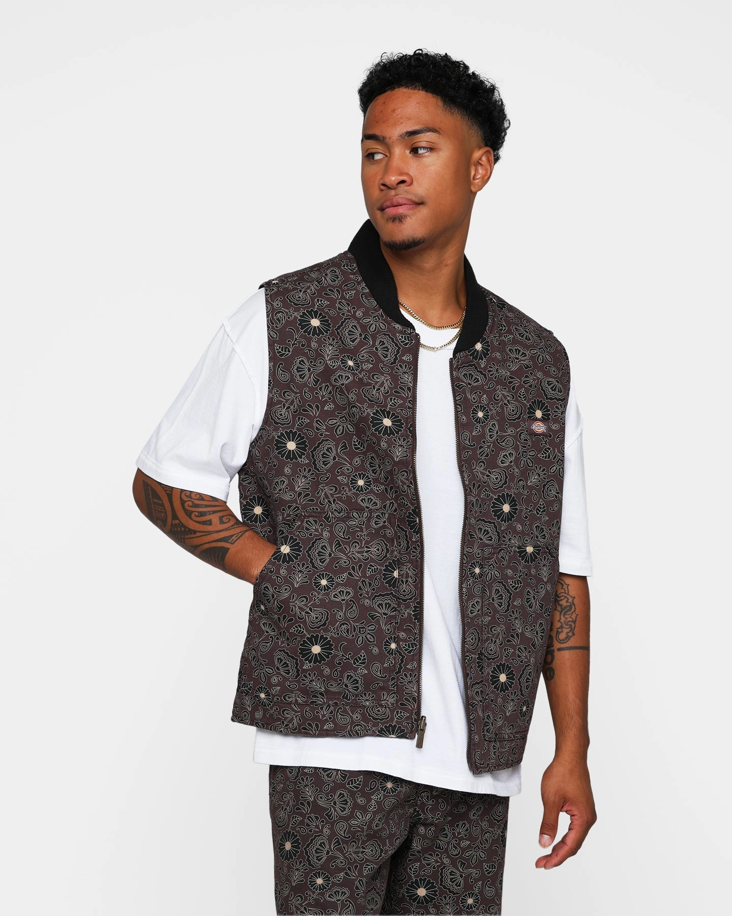 Dickies Ellis Floral Vest Floral Lightweight Design Halloween