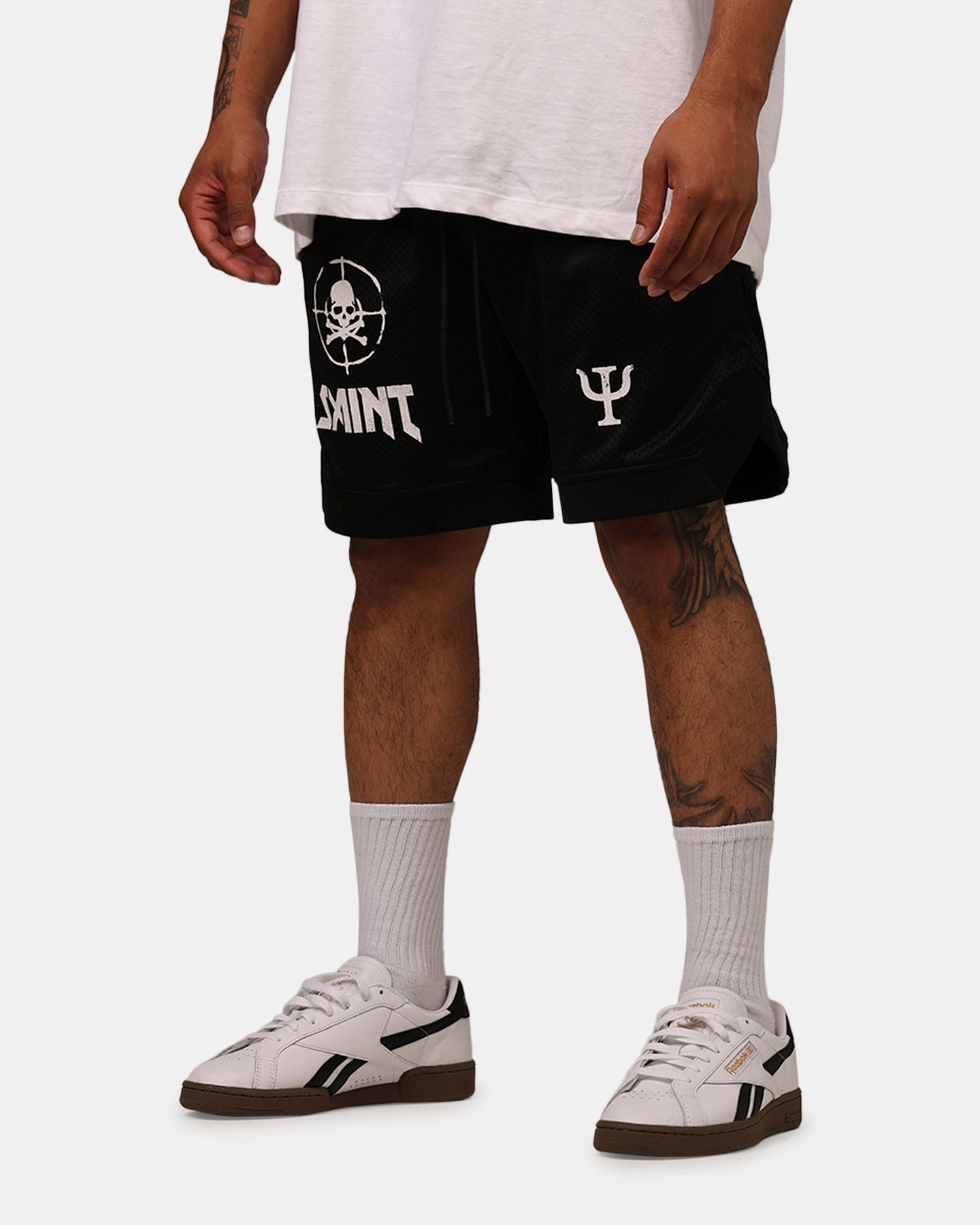 Saint Morta Post Humanous Basketball Short Black/White Zero Irritation Tags Simple Vibe