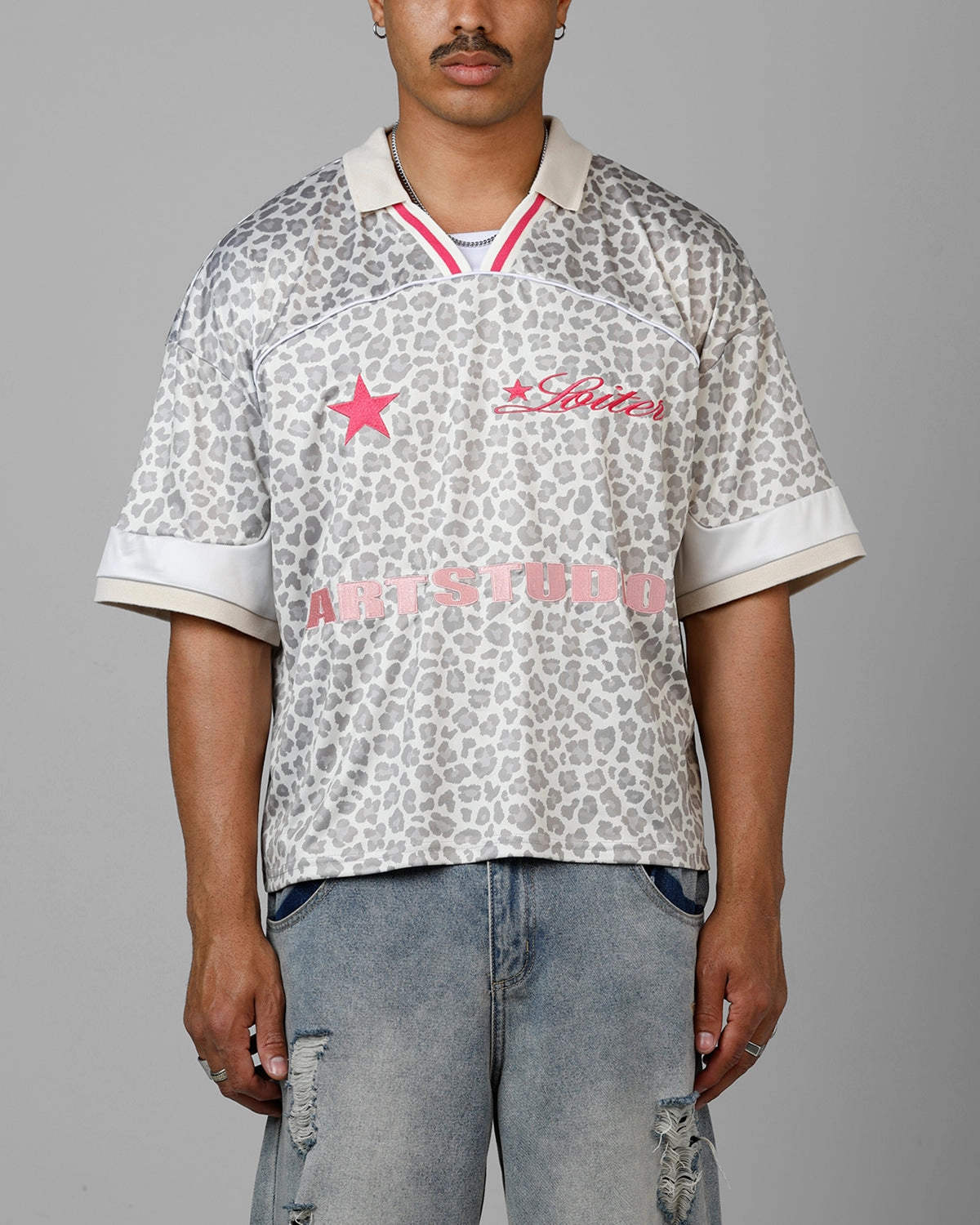 Loiter Art Studio United Jersey Snow Leopard Performance Stretch Active Performance