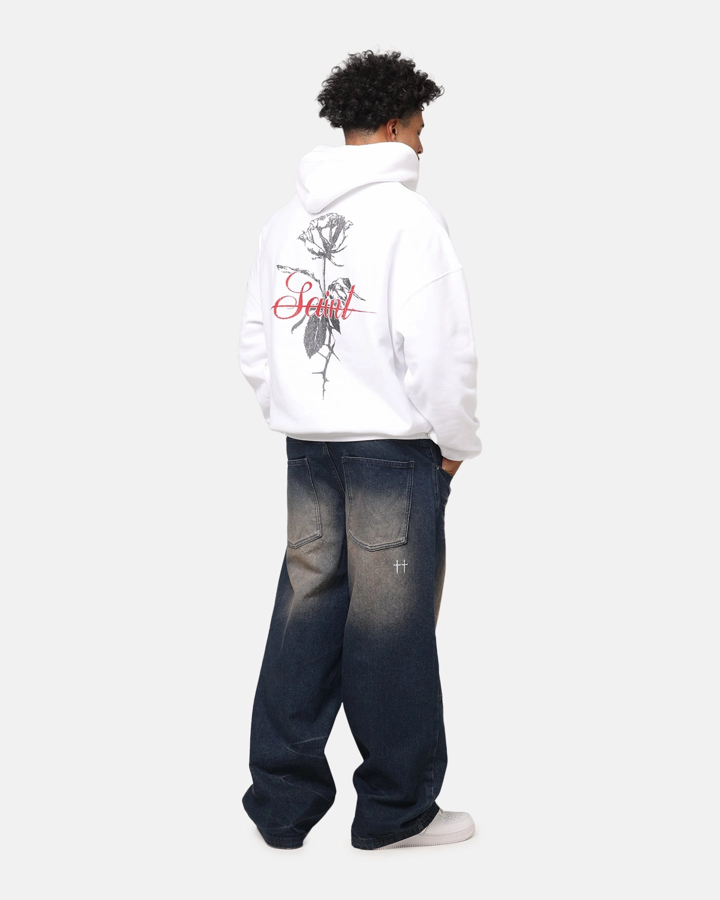 University Saint Morta St Valentines Boxy Hoodie White