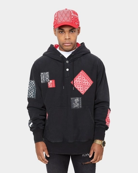 Carre Bandana Ultra Patchwork Hoodie Washed Black anniversary