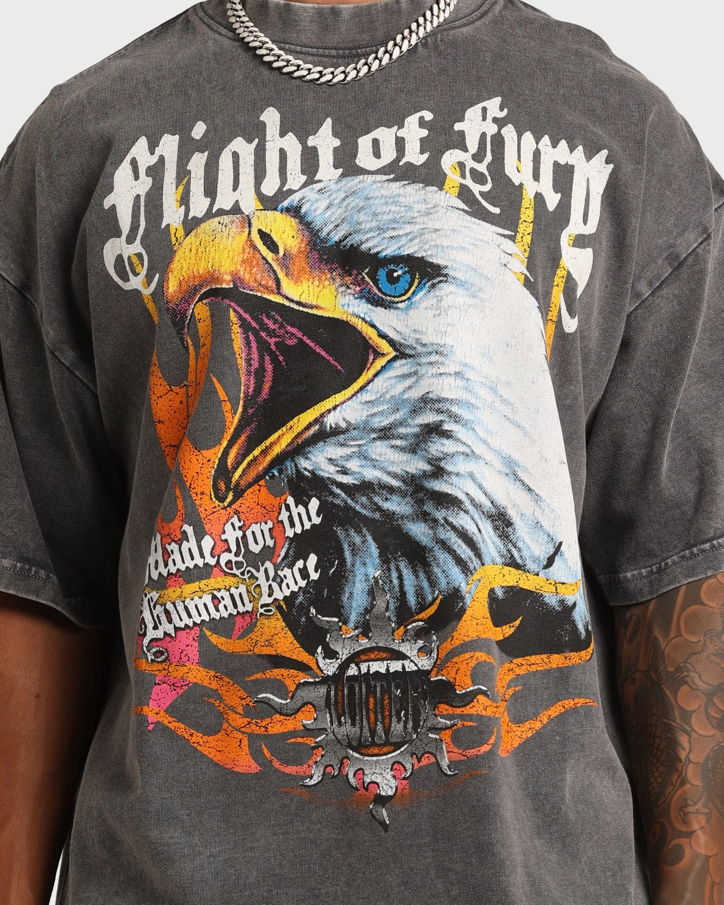 Autumn coziness Loiter Fury Vintage T-Shirt Charcoal