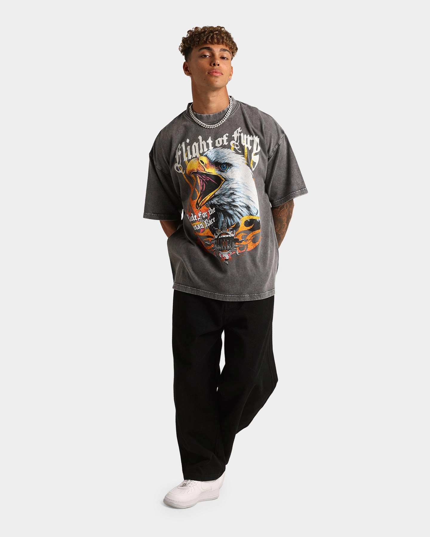 Low Impact Manufacturing Stain Resistant Loiter Fury Vintage T-Shirt Charcoal