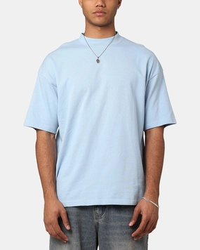 Culture Kings Oversized Blank T-Shirt Light Blue Micro Perforated Fabric