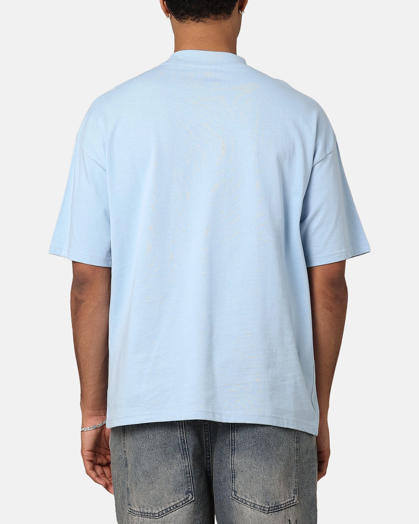 Textured Surface Moisture Management Fabric Culture Kings Oversized Blank T-Shirt Light Blue
