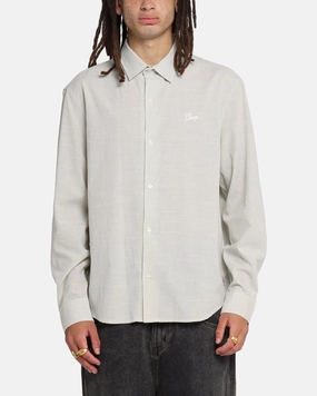 Neutral Colors X-Large Oxford Script Button Up Shirt Olive