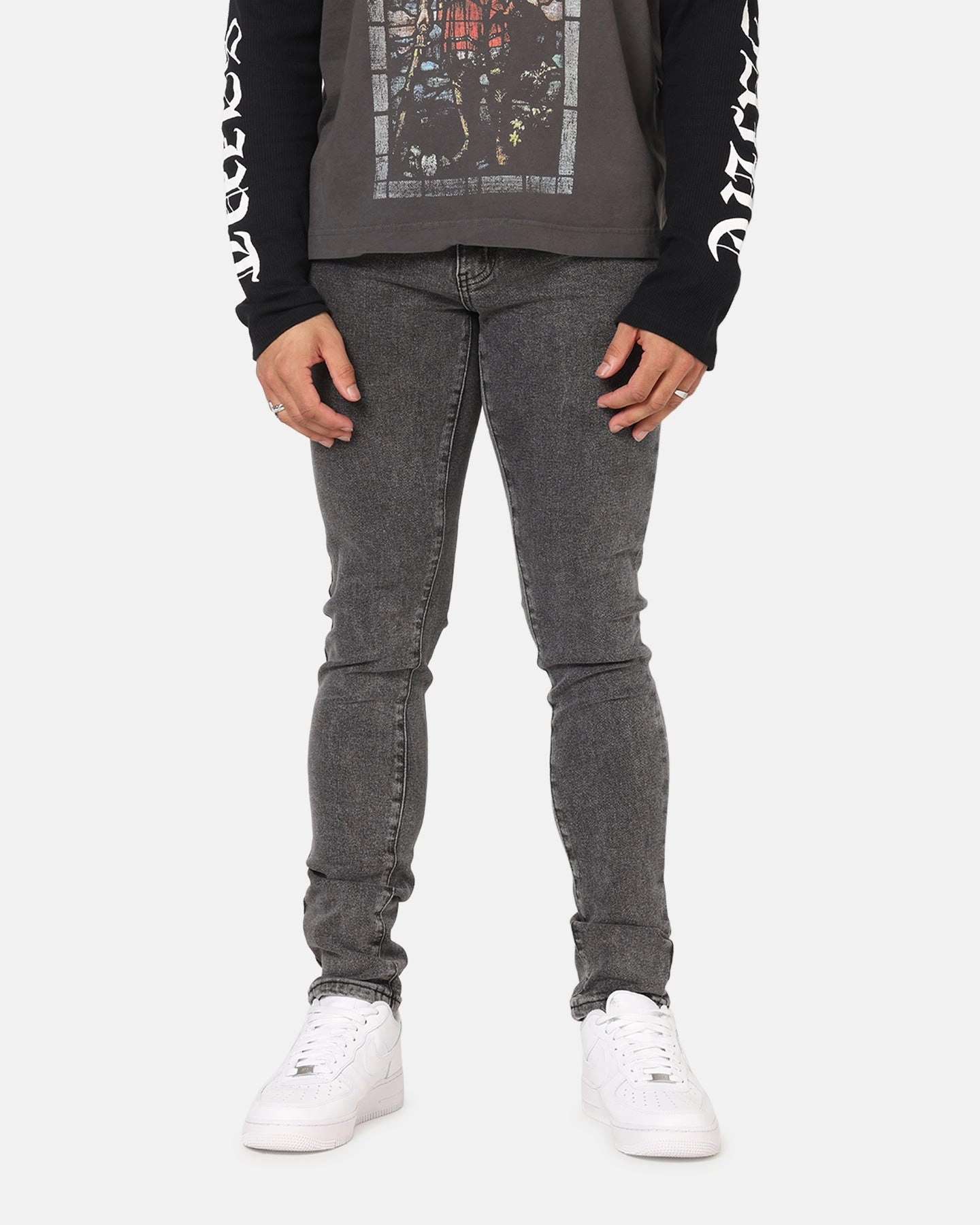 Saint Morta Dynasty Jeans Black Stonewash Work Ready Lightweight Textured