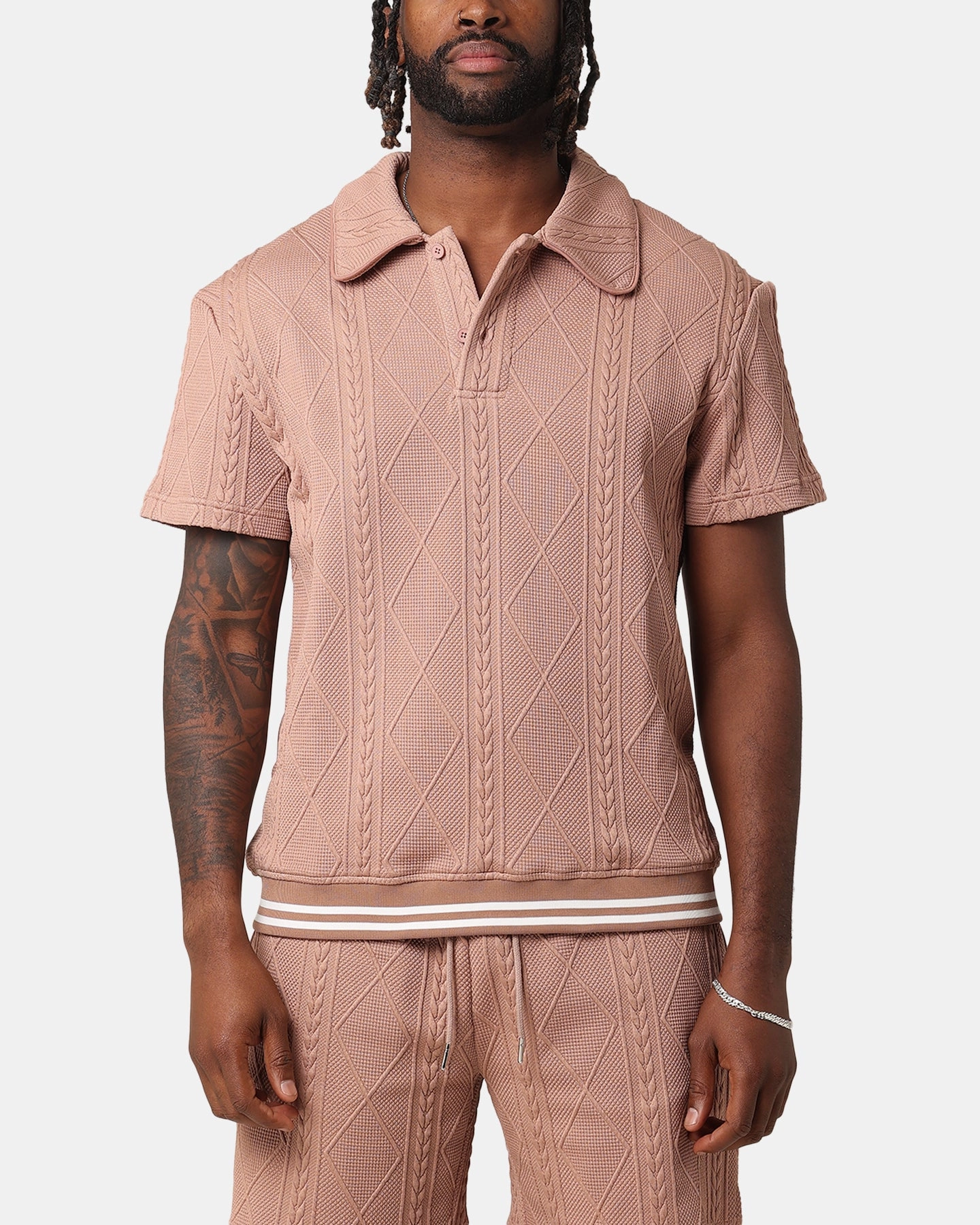 XXIII Danny Knit Polo Shirt Mocha Travel Friendly