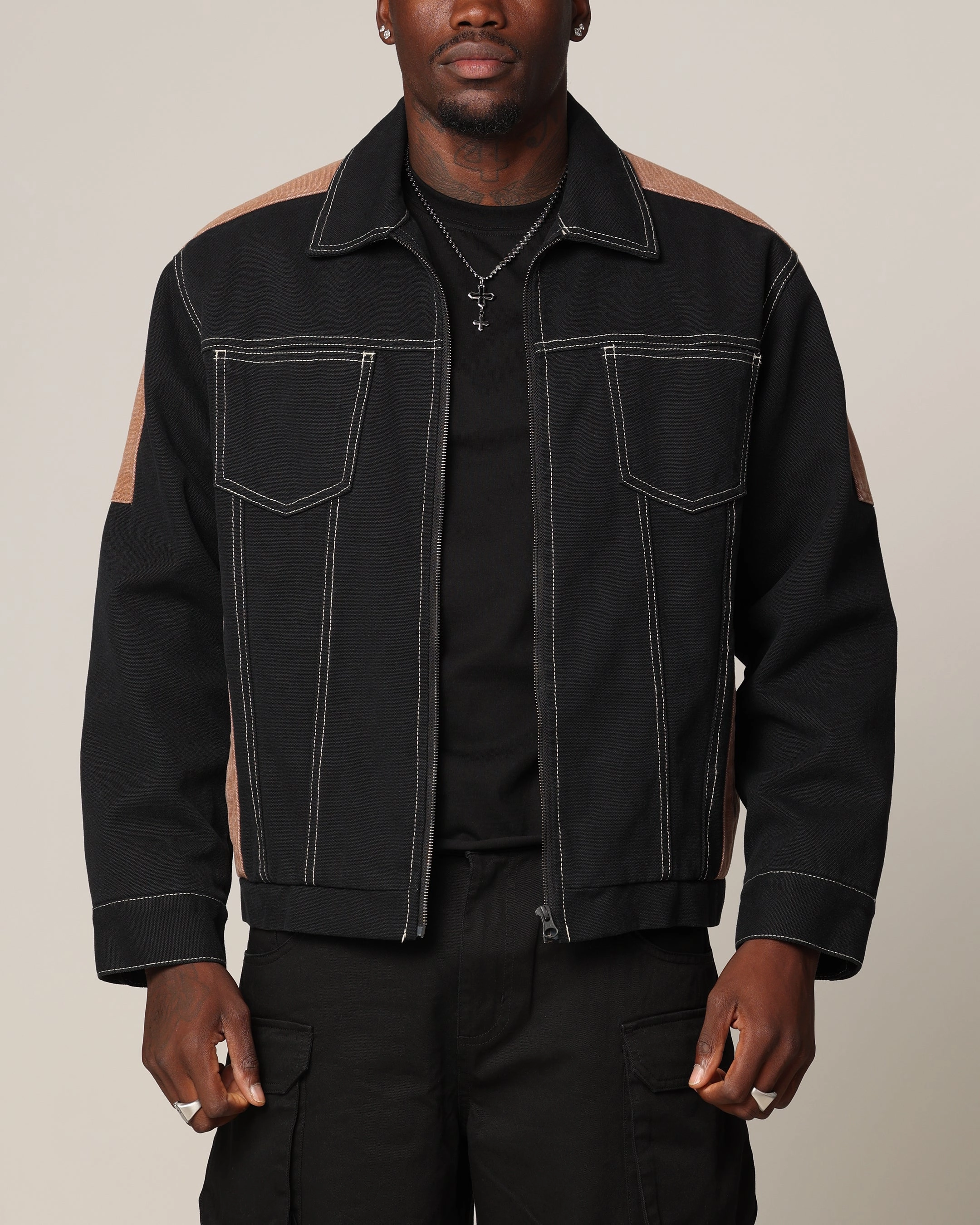Saint Morta Outlaw Rodeo Jacket Black/Brown Upgrade