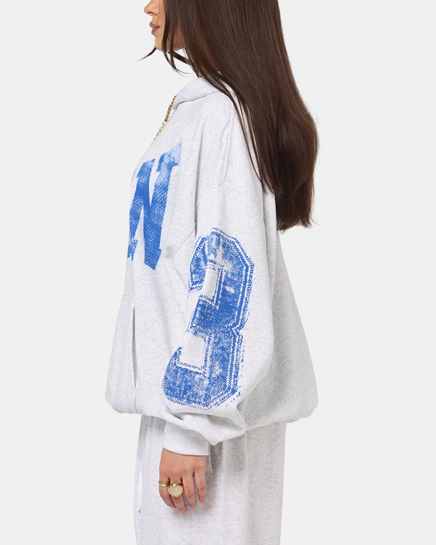 Eyeshadow Jordan Brooklyn Collegiate Pullover Hoodie Birch Heather Grey