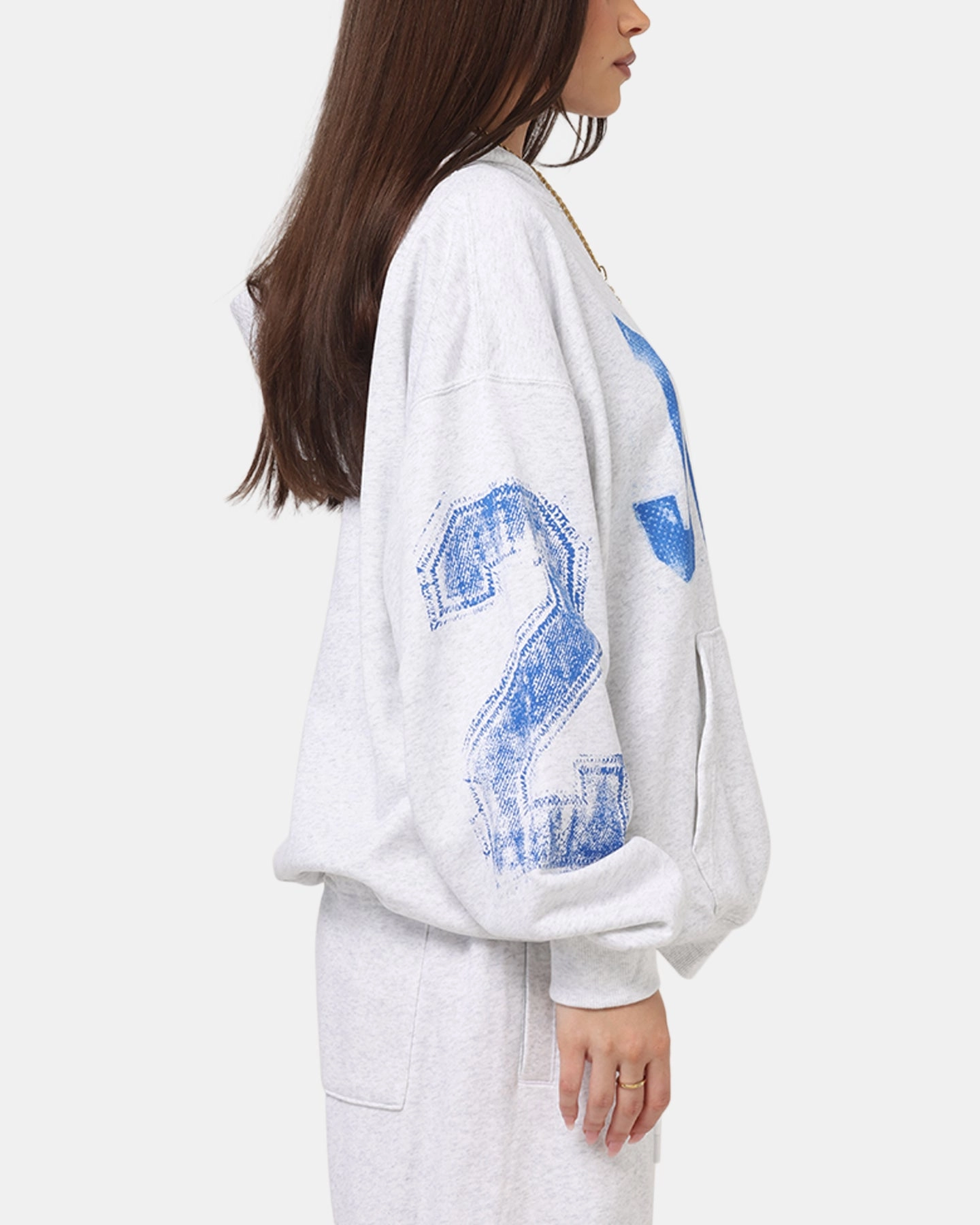 Padded collar Ventilated Back Jordan Brooklyn Collegiate Pullover Hoodie Birch Heather Grey