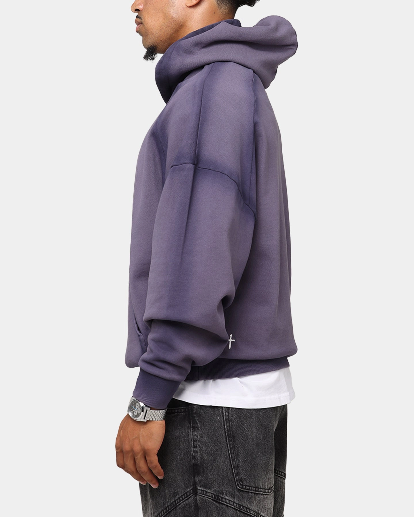 Win Lightweight Fabric Saint Morta Contrast Wash Hoodie Purple